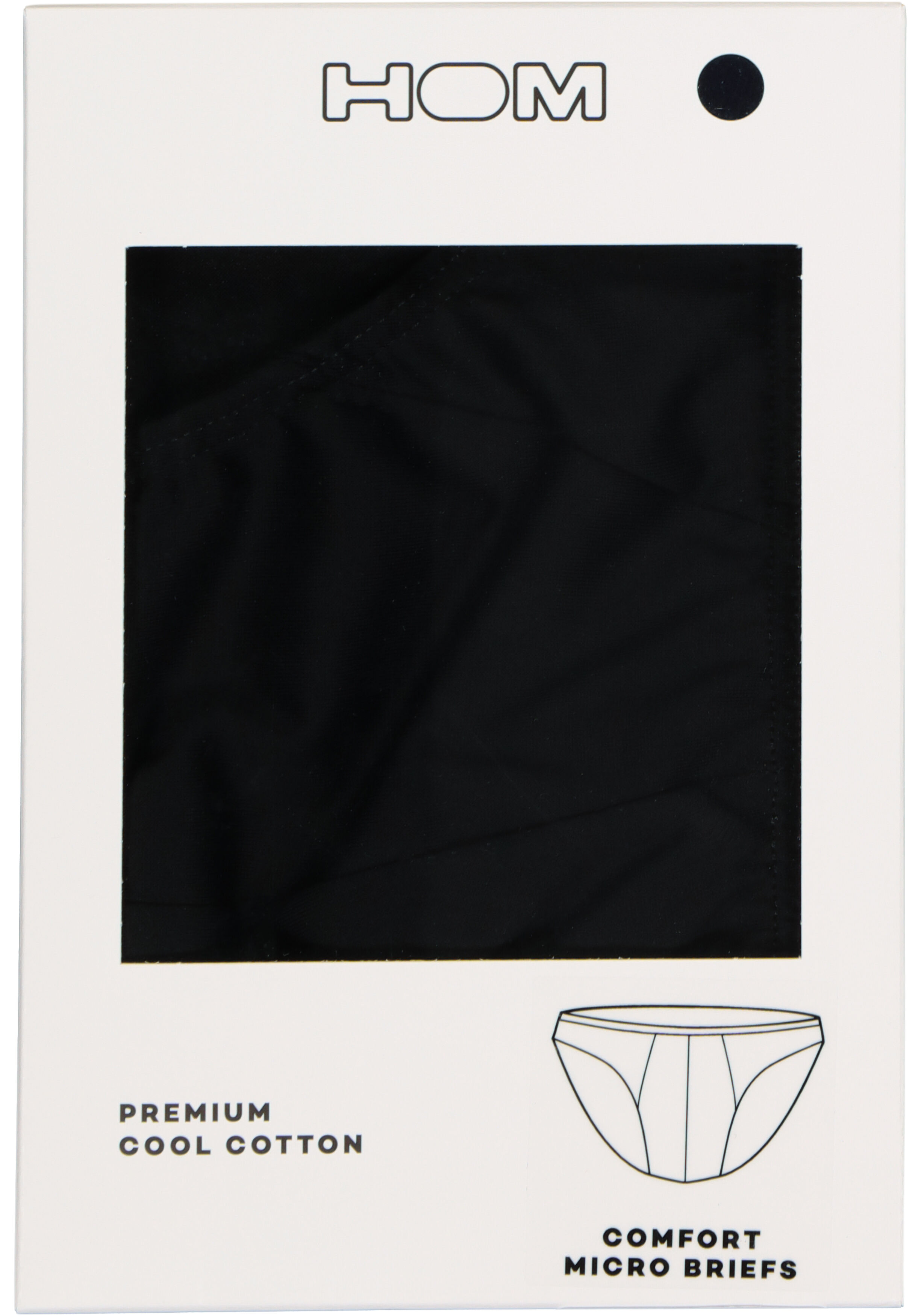 HOM Premium cotton comfort micro briefs (1-pack), herenslip, zwart