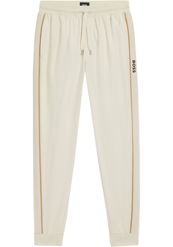 BOSS Iconic Pants, heren pyjama- of loungebroek, wit BOSS Iconic Pants, heren pyjama- of loungebroek, wit