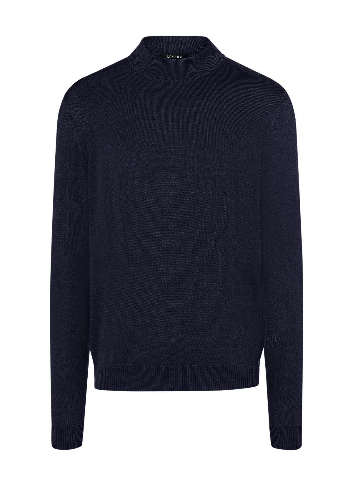 MAERZ Classic Fit heren trui met turtleneck wol, navy blauw