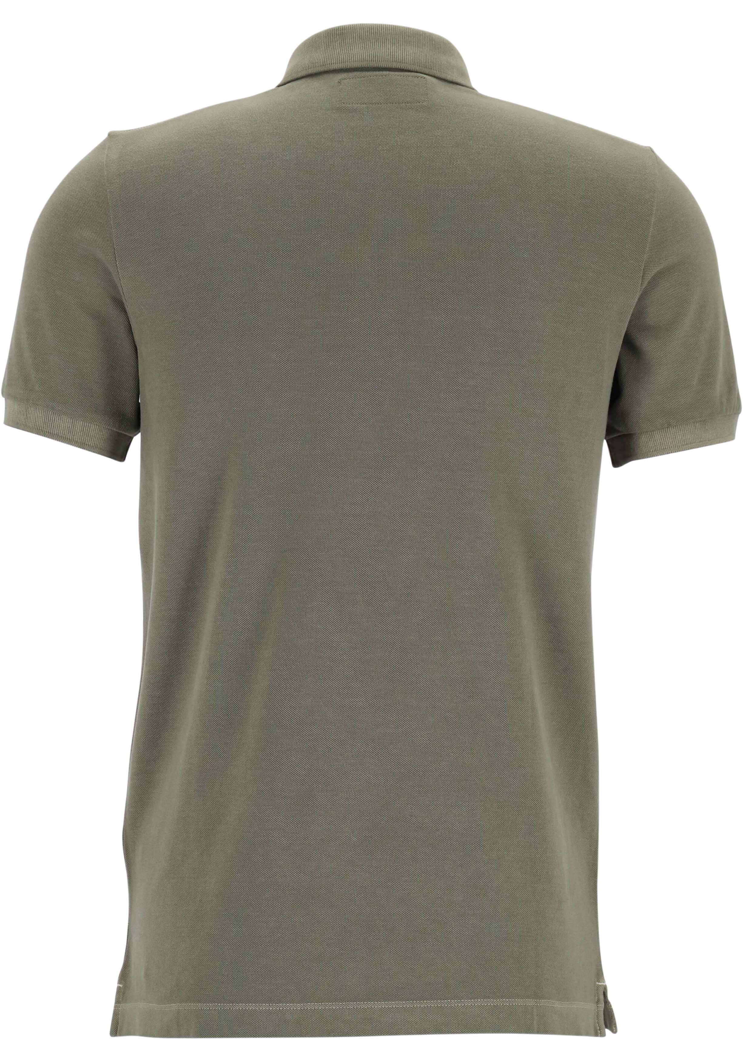 Marc O'Polo shaped fit polo, heren poloshirt, olijfgroen