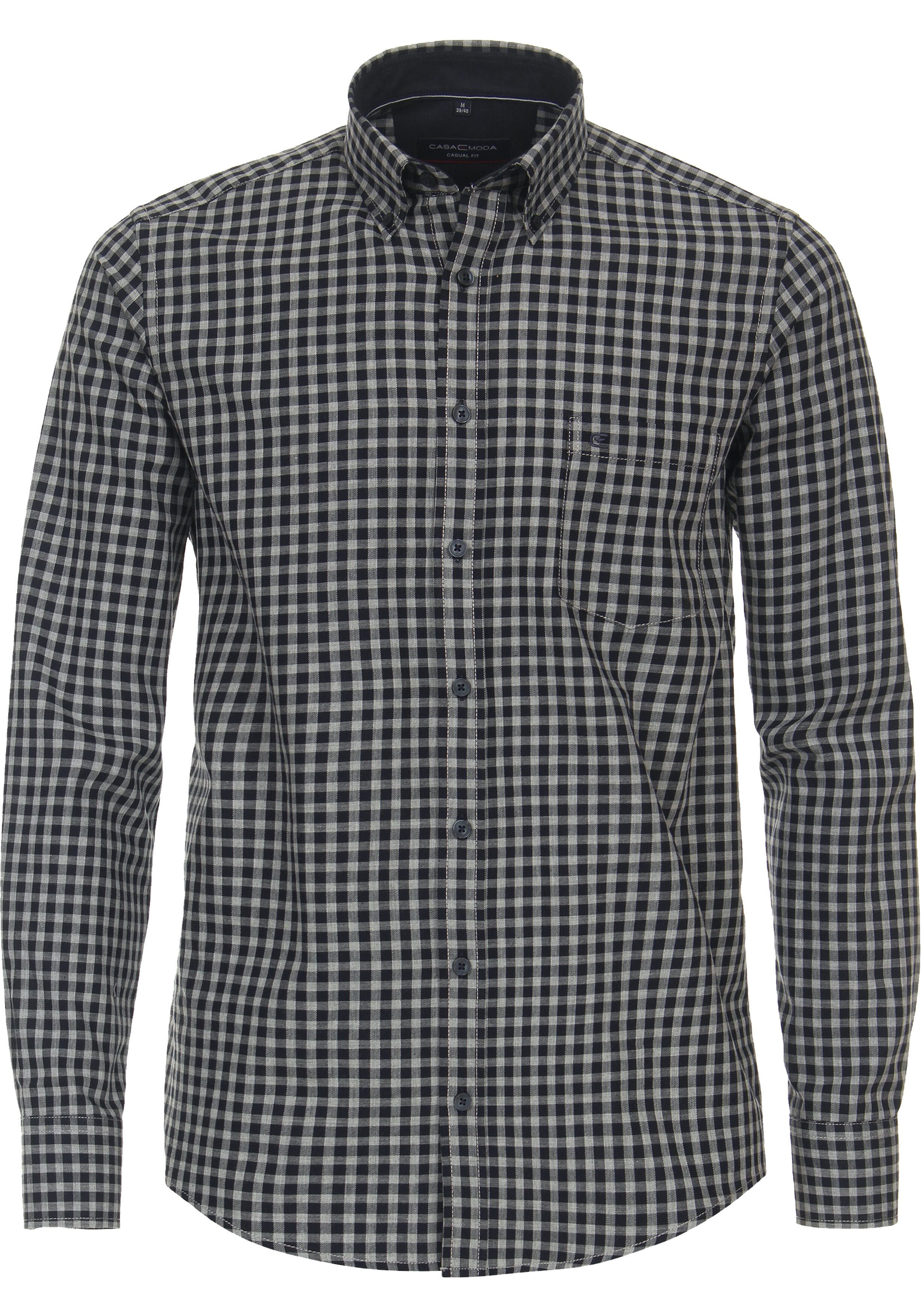 CASA MODA Sport casual fit overhemd, flanel, blauw geruit
