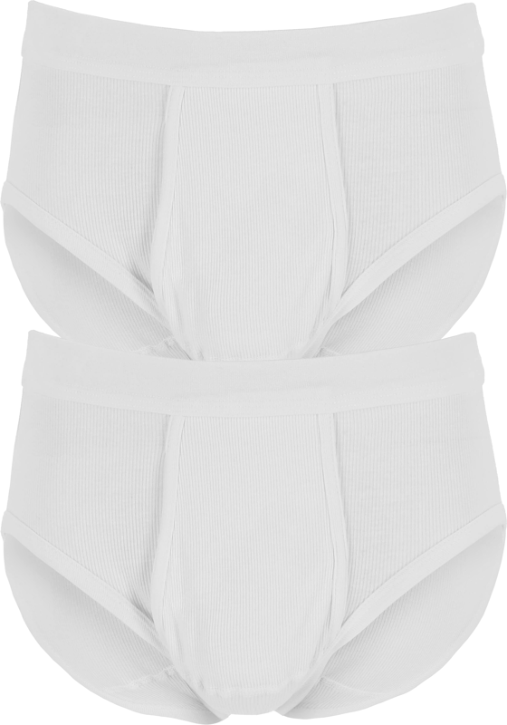 Gotzburg slips doppelripp (2-pack), heren slips met gulp, wit Gotzburg slips doppelripp (2-pack), heren slips met gulp, wit