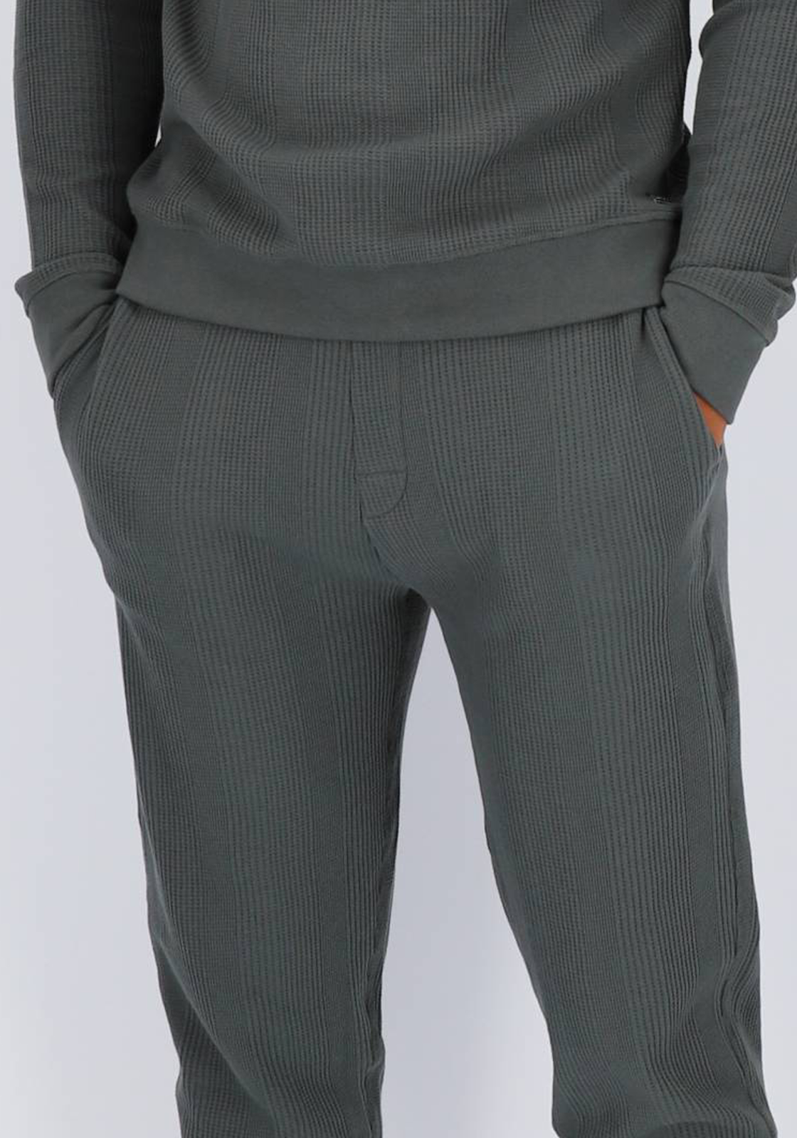 BOSS Structure Pants, heren pyjama- of loungebroek, grijsgroen BOSS Structure Pants, heren pyjama- of loungebroek, grijsgroen