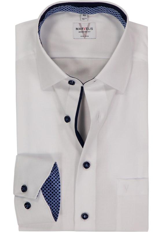 MARVELIS modern fit overhemd, twill, wit MARVELIS modern fit overhemd, twill, wit
