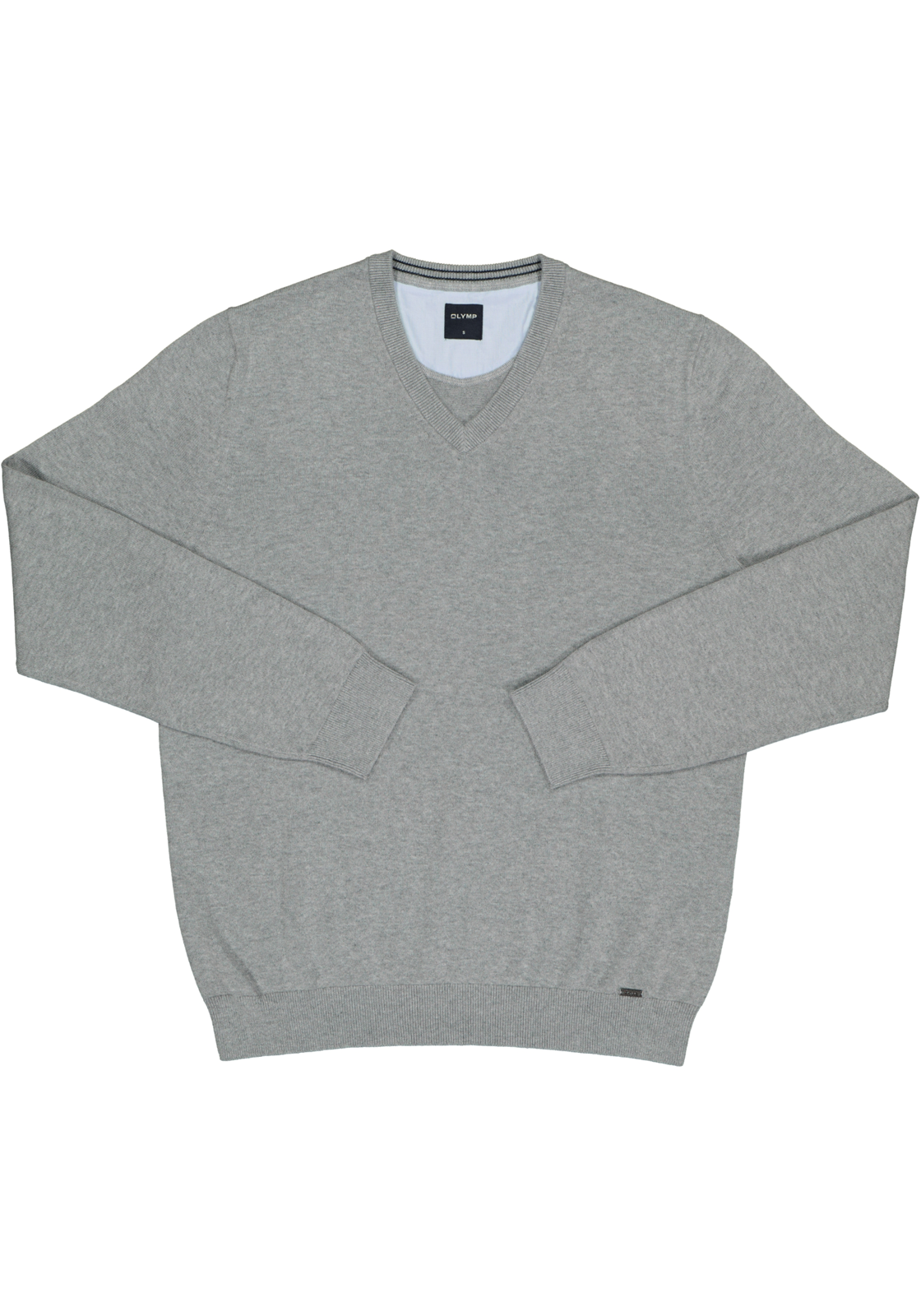 4-4049445646707_trui_olymp_HR OLYMP modern fit trui katoen, V-hals, grijs