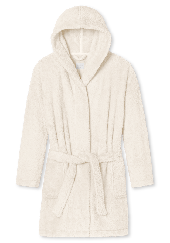 SCHIESSER Essentials badjas, dames kamerjas teddyfleece comfort fit gebroken wit SCHIESSER Essentials badjas, dames kamerjas teddyfleece comfort fit gebroken wit