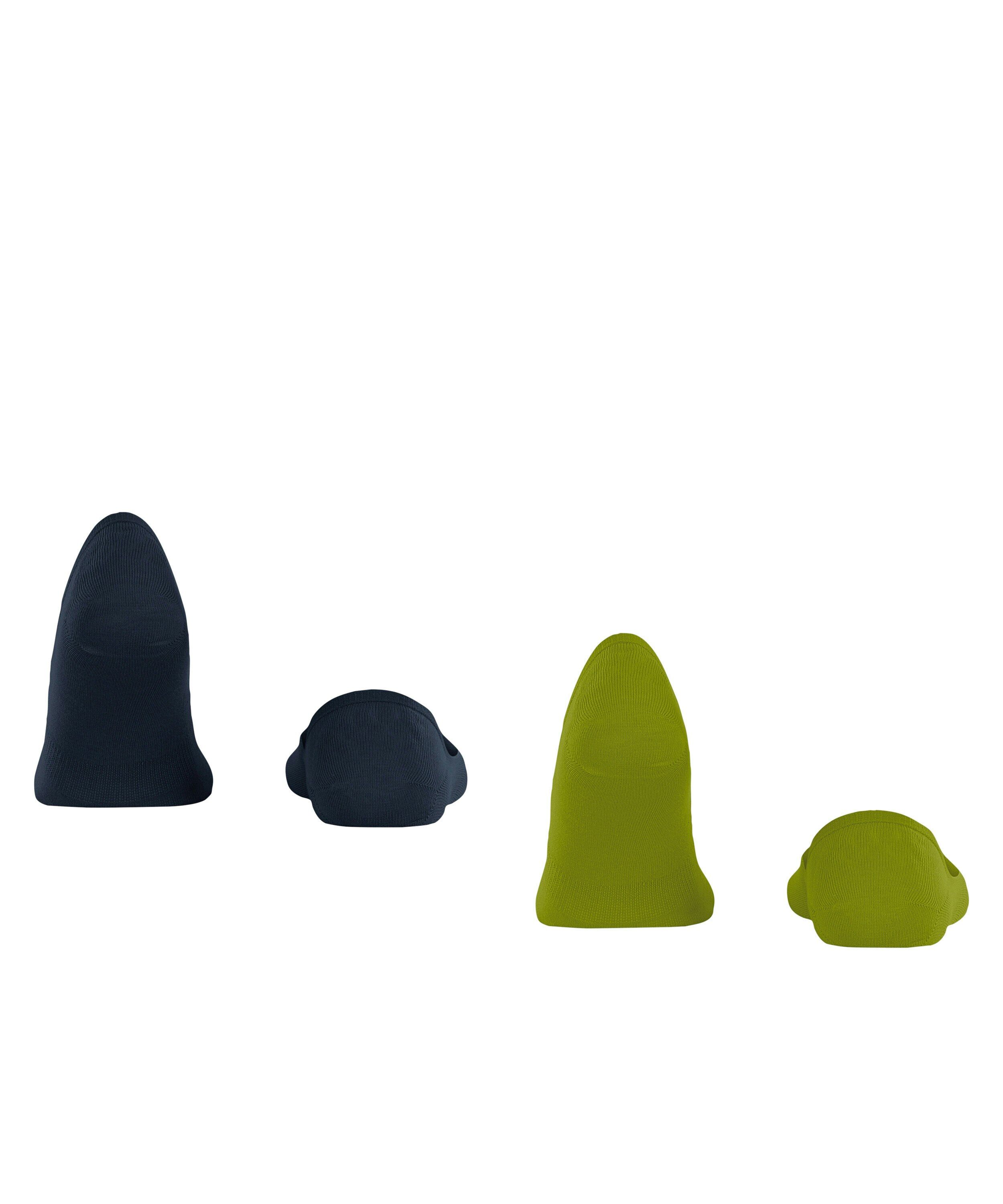 Burlington Everyday 2-Pack heren invisible sokken, groen (moss)