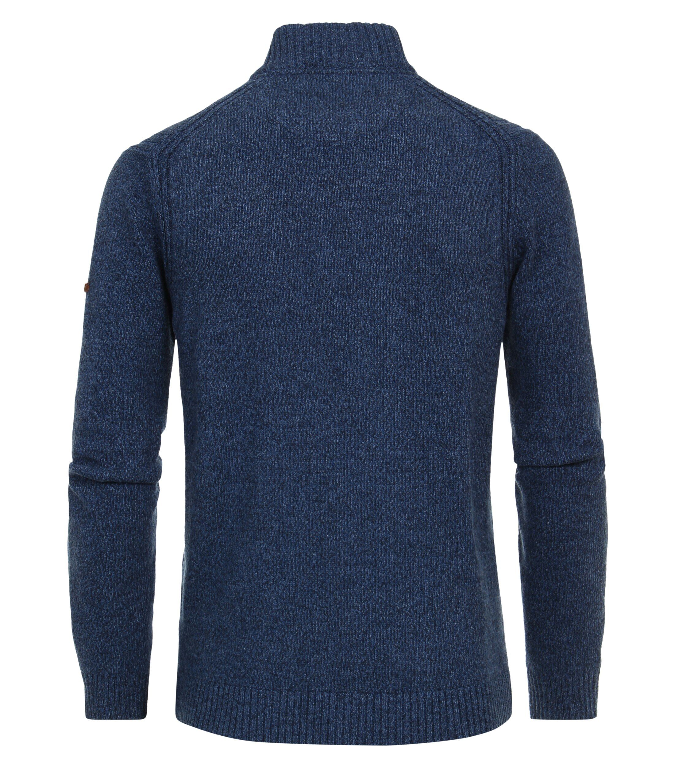 Redmond heren schipperstrui wol- met katoenmengsel, opstaande kraag, blauw (middeldik) - 242850600-10