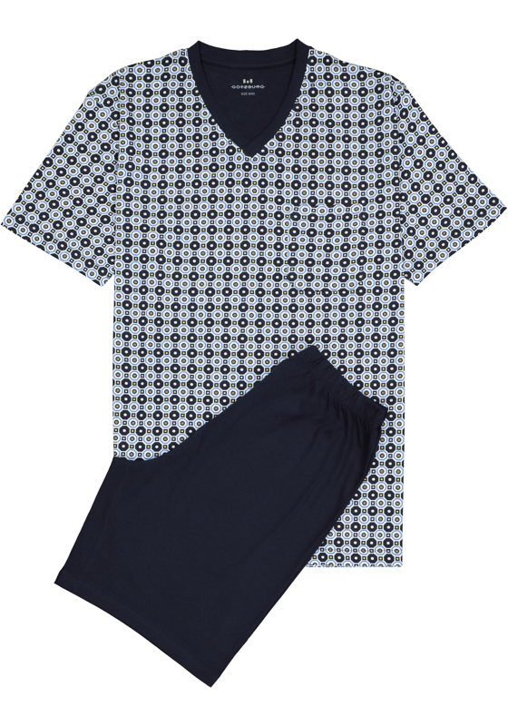 Gotzburg heren shortama, blauw dessin Gotzburg heren shortama, blauw dessin
