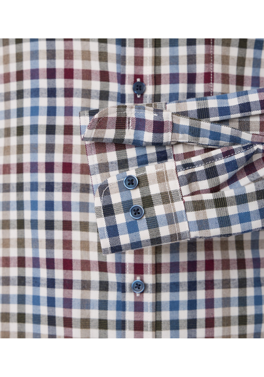 CASA MODA Sport casual fit overhemd, flanel, rood geruit - 444308000-400 CASA MODA Sport casual fit overhemd, flanel, rood geruit - 444308000-400