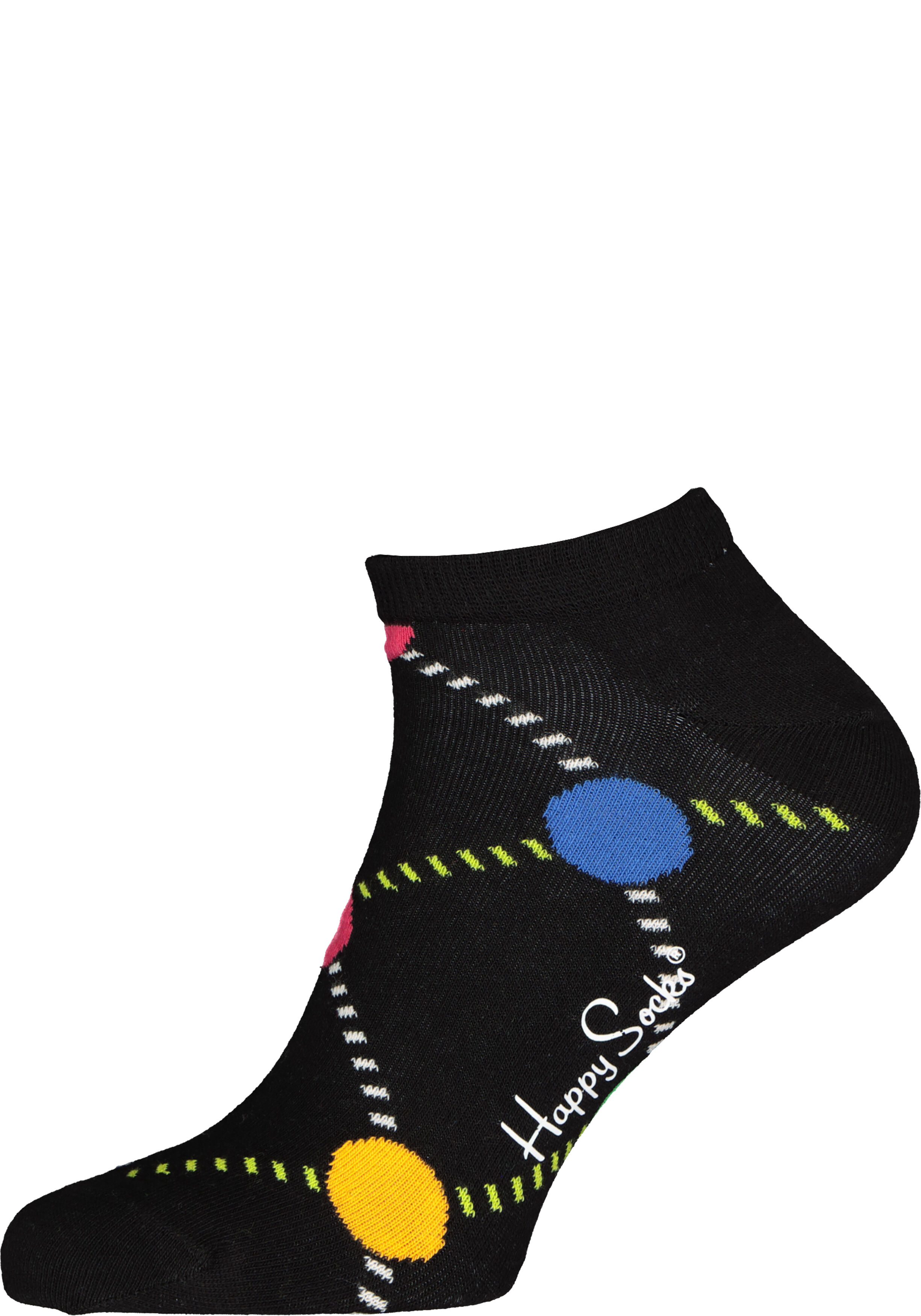 Happy Socks Mini Dot Low Sock (2-pack), zwart met kleur
