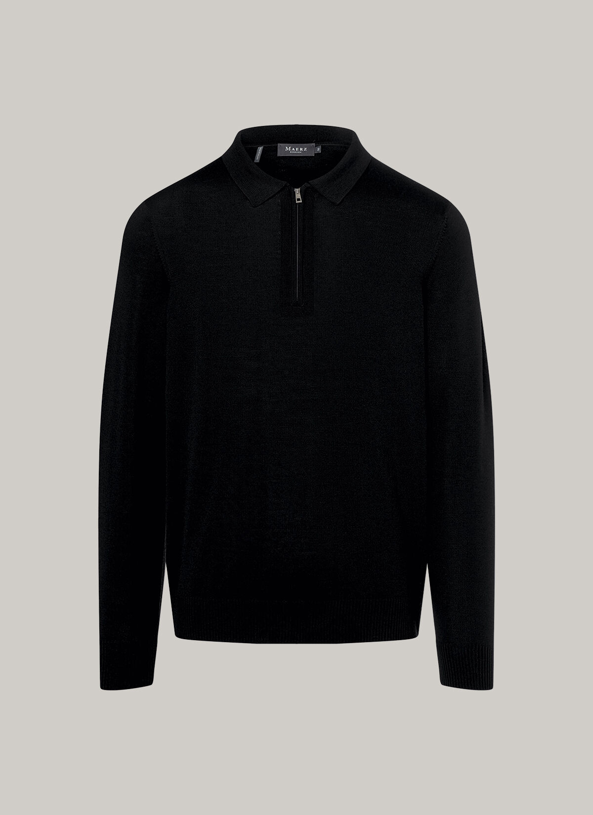 MAERZ Regular Fit heren pullover wol, zwart