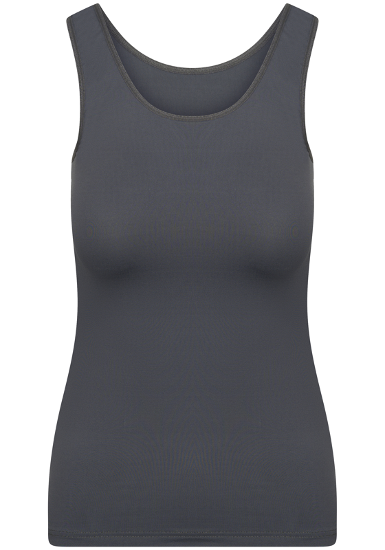 RJ Bodywear Pure Color dames top (1-pack), hemdje met brede banden, grijs RJ Bodywear Pure Color dames top (1-pack), hemdje met brede banden, grijs