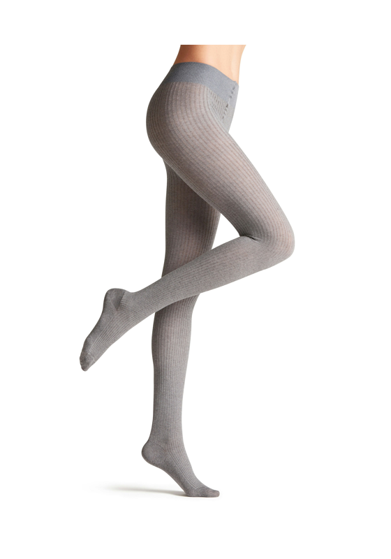 FALKE Family Rib TI dames panty, light greymelange FALKE Family Rib TI dames panty, light greymelange
