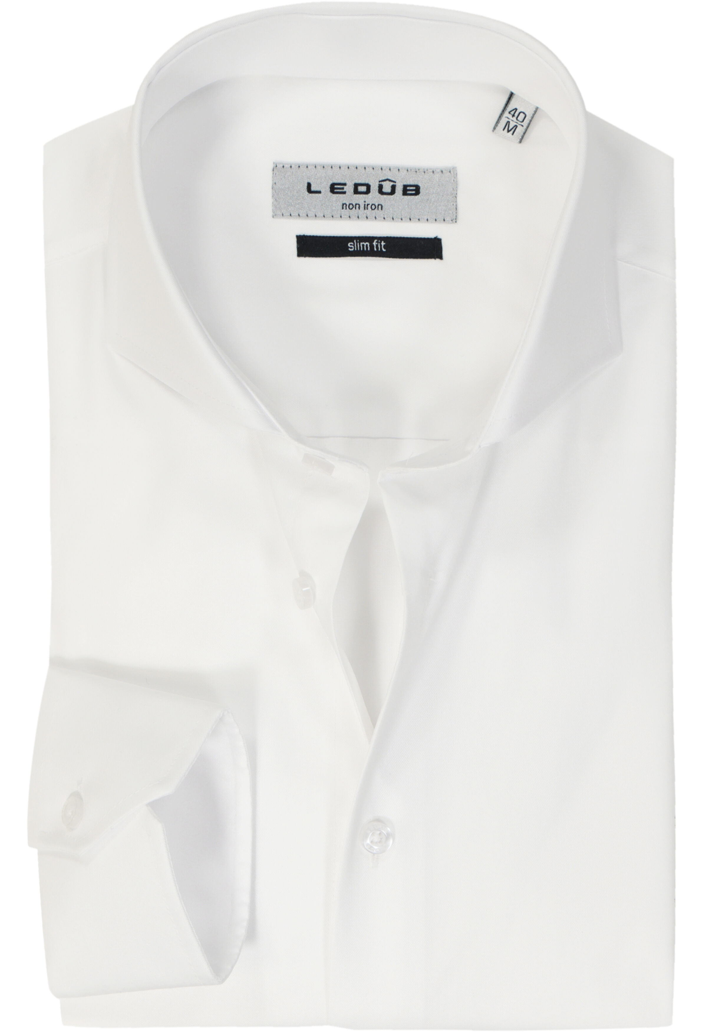 Ledub slim fit overhemd, wit  