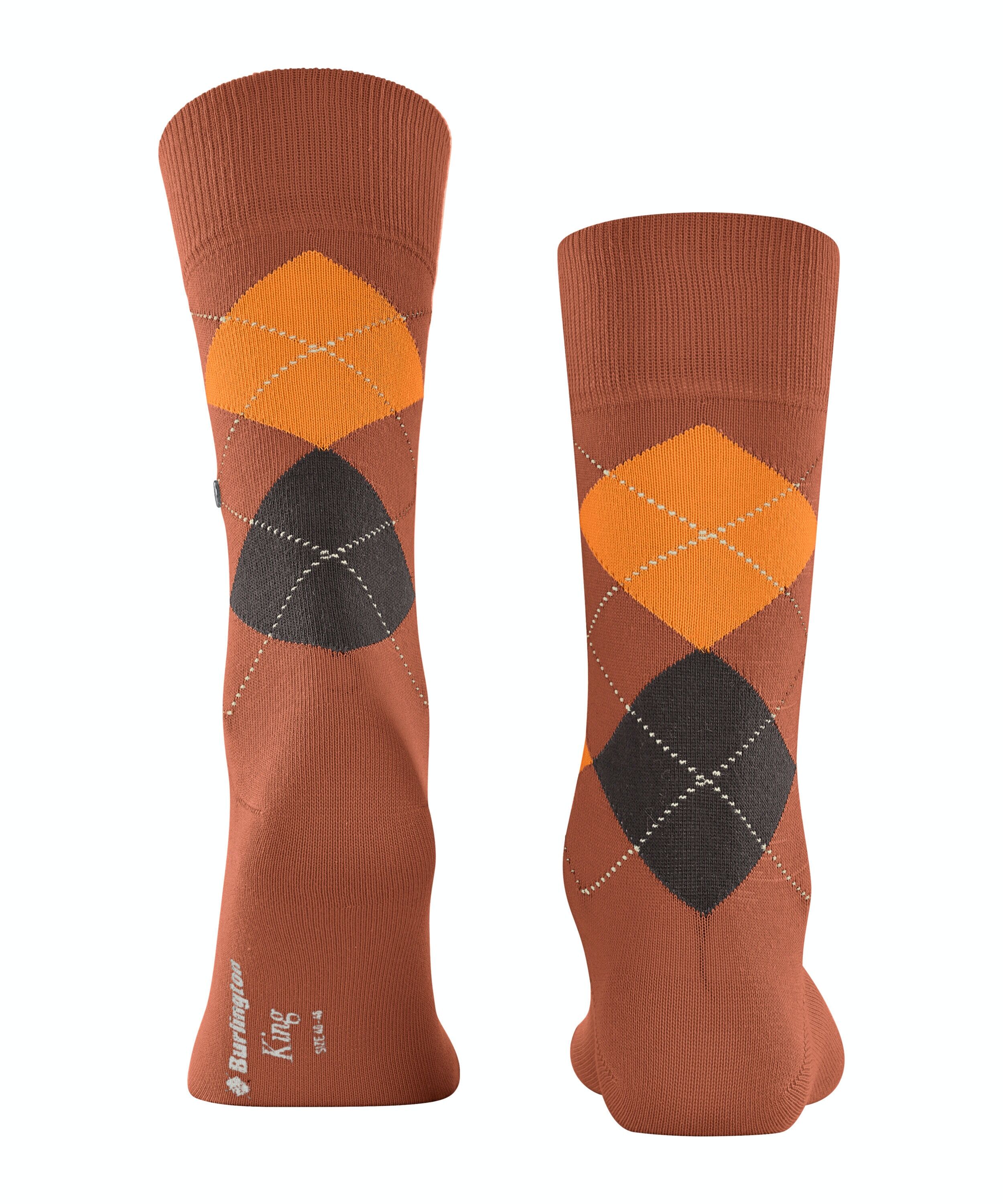 Burlington King herensokken, bruin (saddle brown)