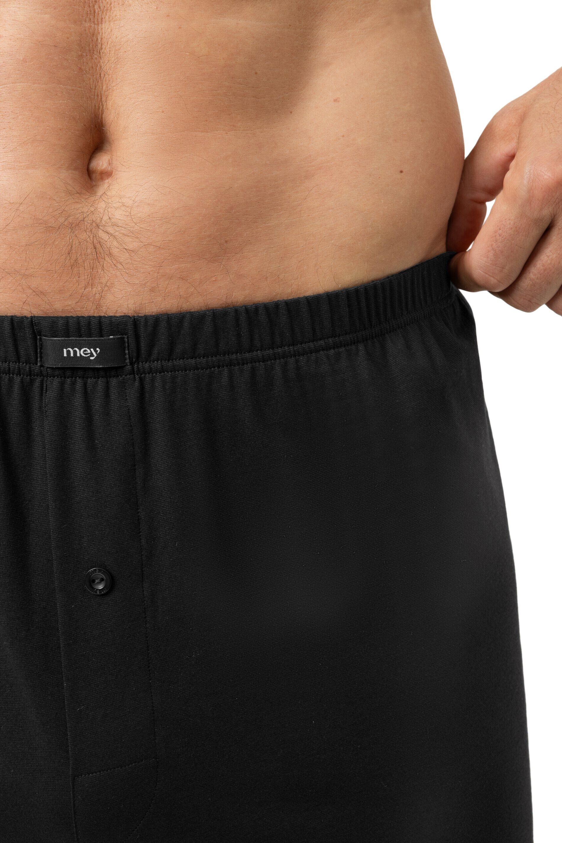 Mey heren boxer short Dry Cotton, boxershort wijd normale lengte met gulp, zwart