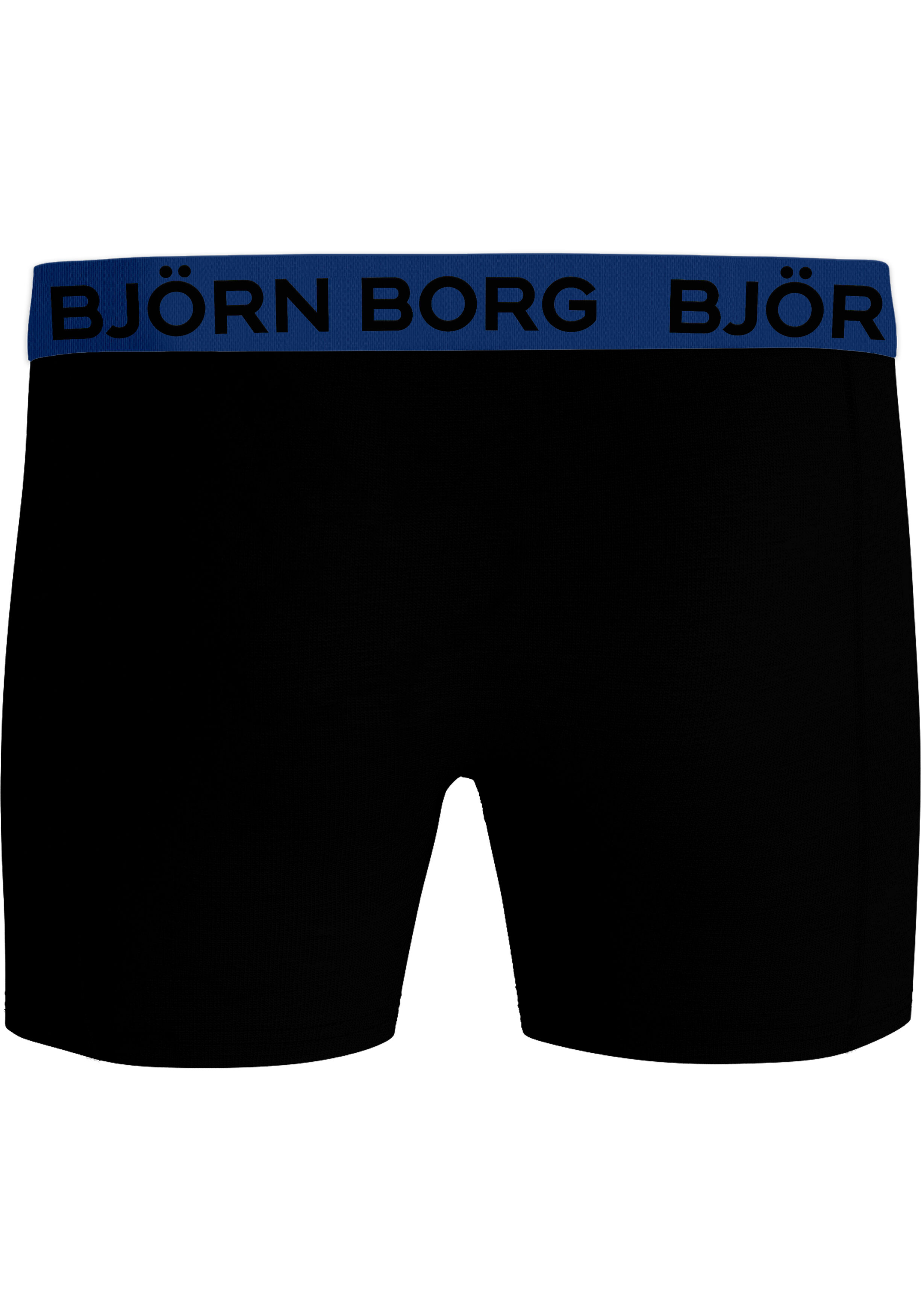Bjorn Borg Cotton Stretch boxers, heren boxers normale lengte (5-pack), zwart, 3 tinten blauw en blauw met groene print