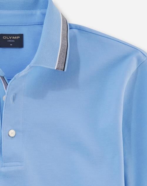 OLYMP Polo Casual, modern fit polo, lichtblauw