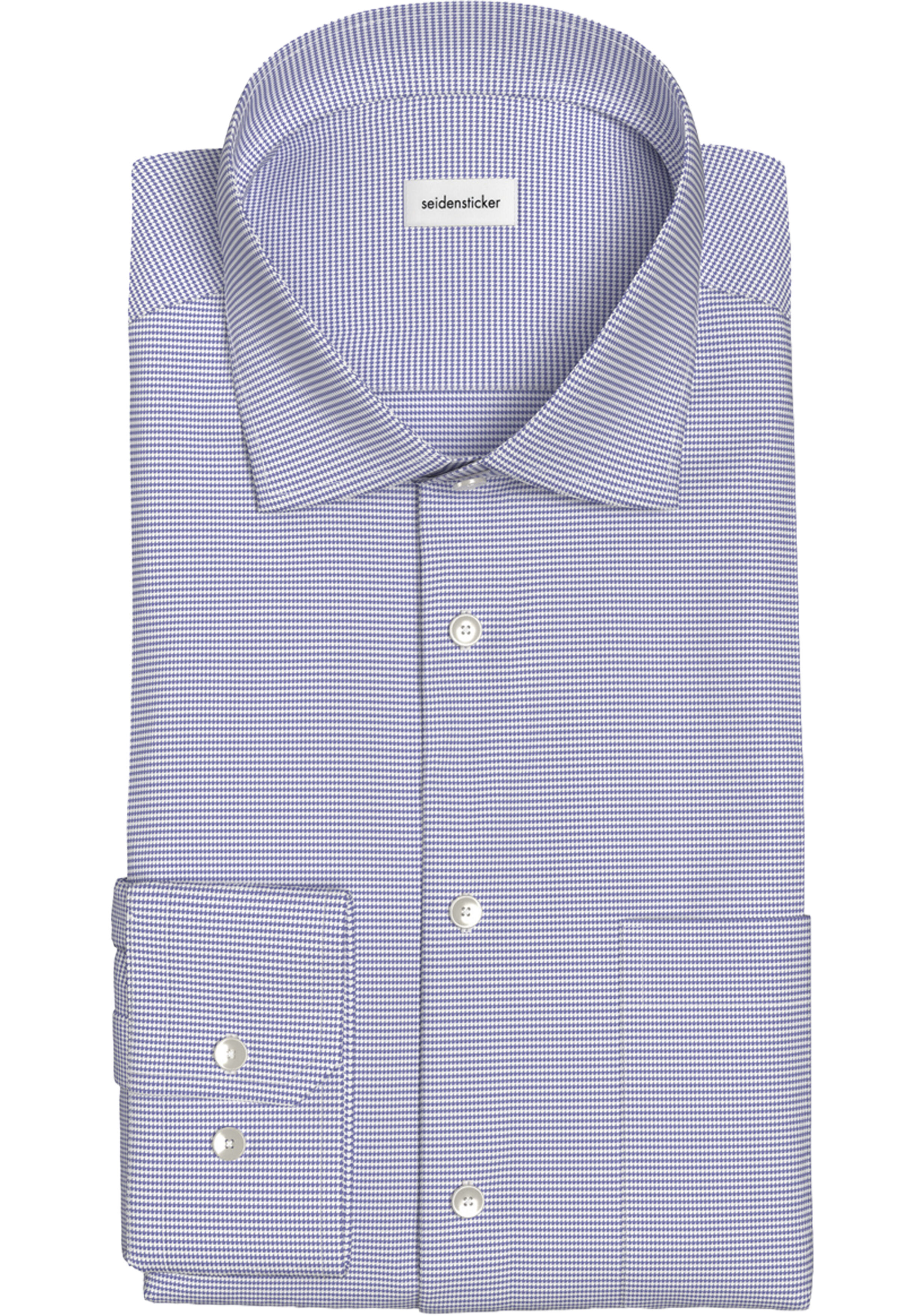 Seidensticker x-slim fit overhemd, structuur, blauw