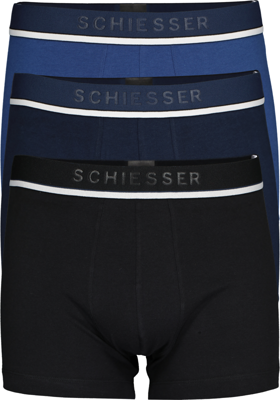 SCHIESSER 95/5 shorts (3-pack), zwart, blauw en donkerblauw SCHIESSER 95/5 shorts (3-pack), zwart, blauw en donkerblauw