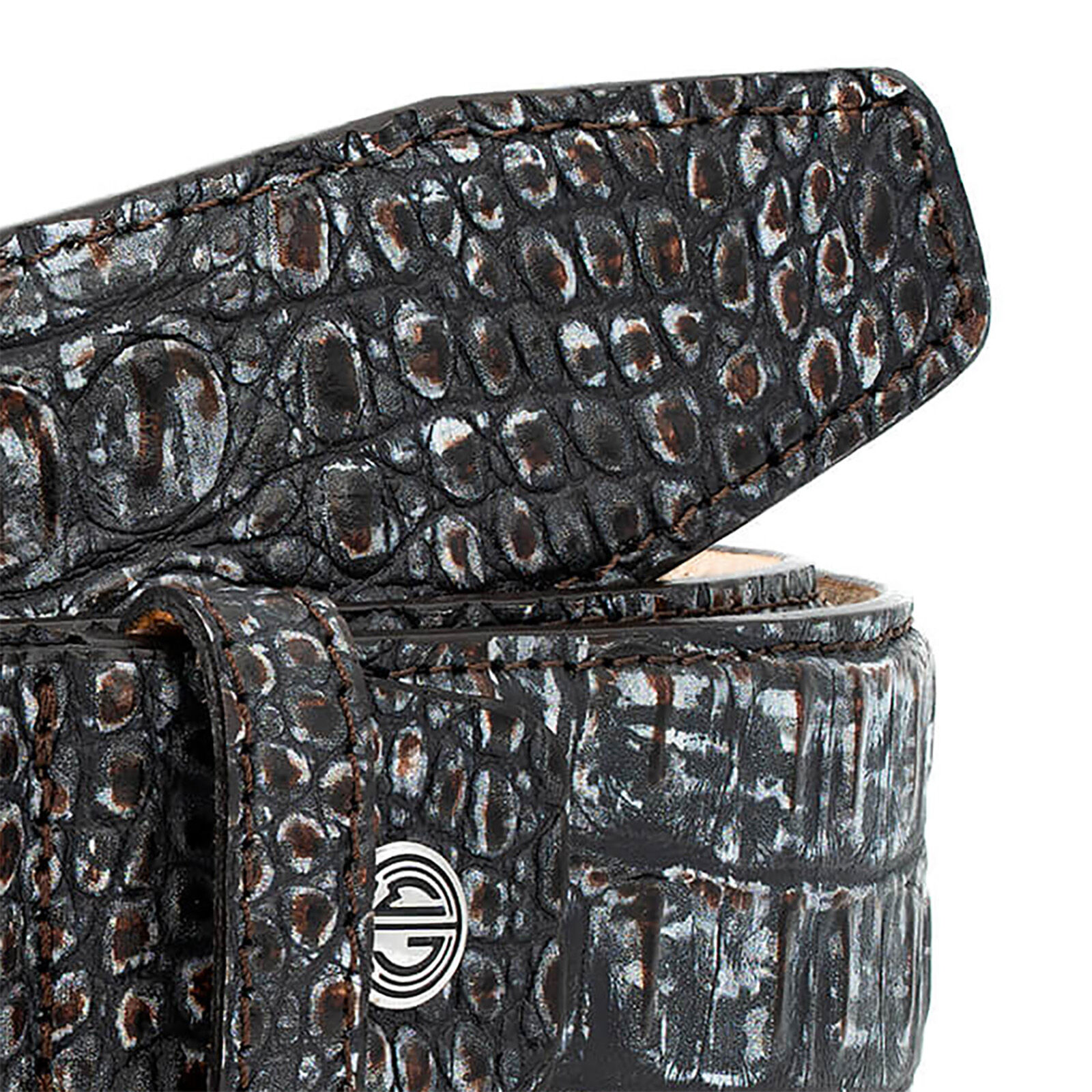 LINDENMANN leren heren riem, grijs