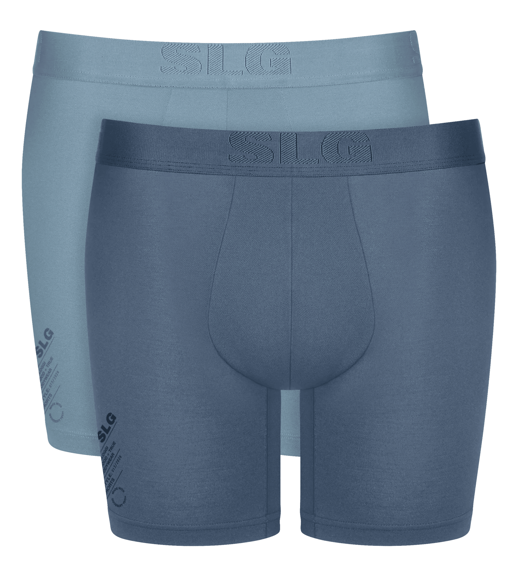 Sloggi Men SLG Base Soft Short, heren boxershort korte pijp (2-pack), licht- en middenblauw