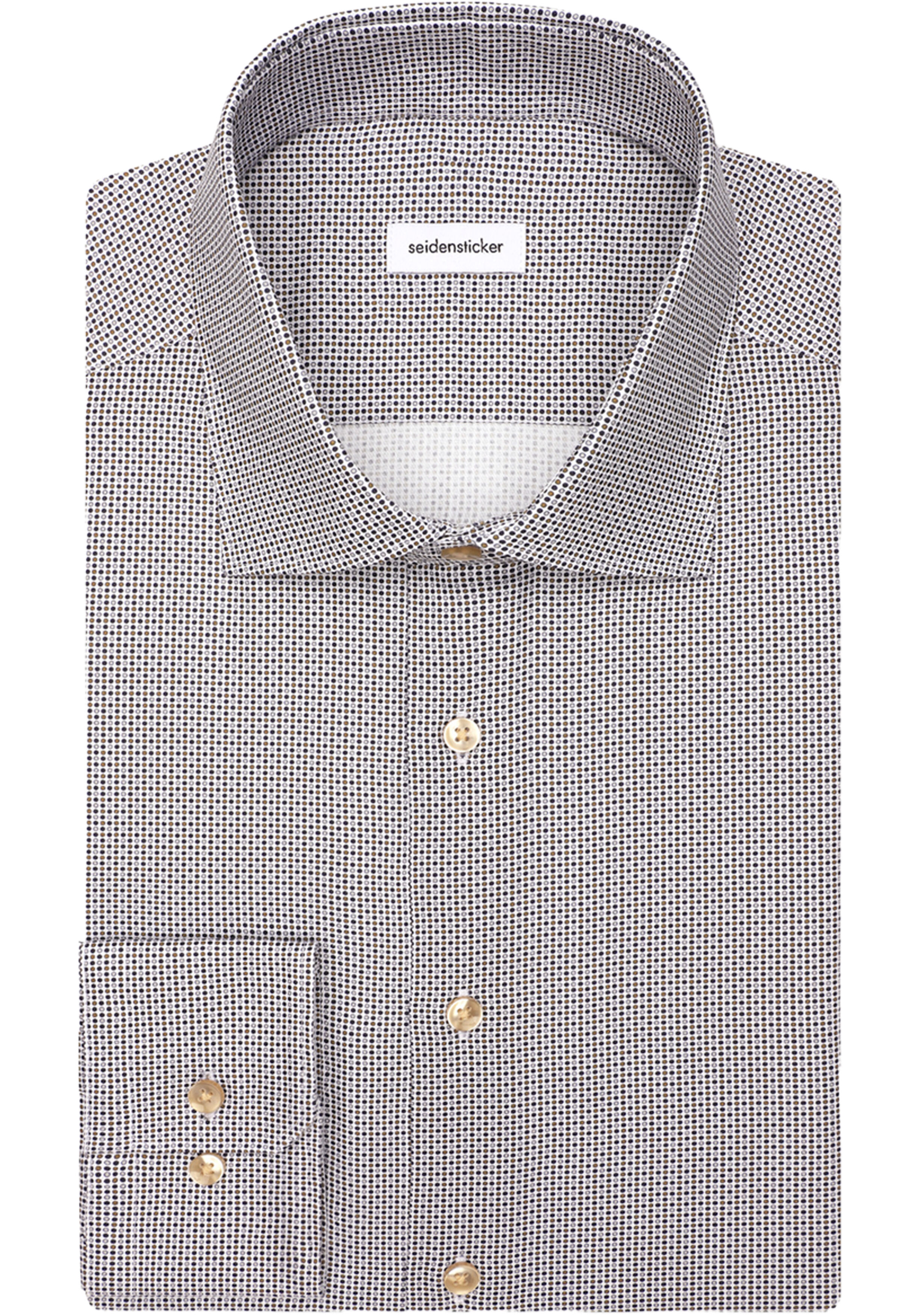 Seidensticker slim fit overhemd, popeline, blauw dessin