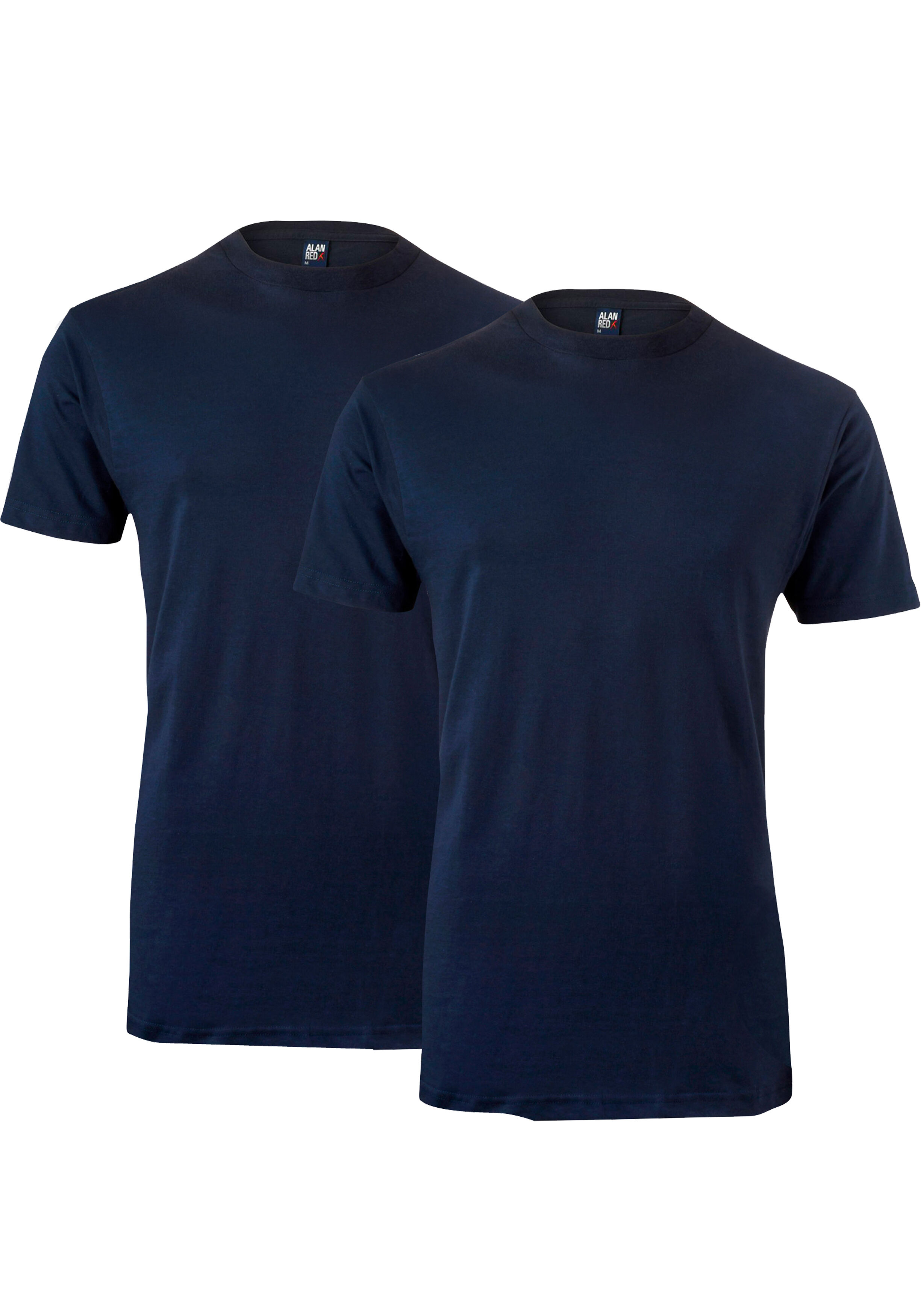 ALAN RED T-shirts OAKVILLE (2-pack), O-hals stretch, blauw