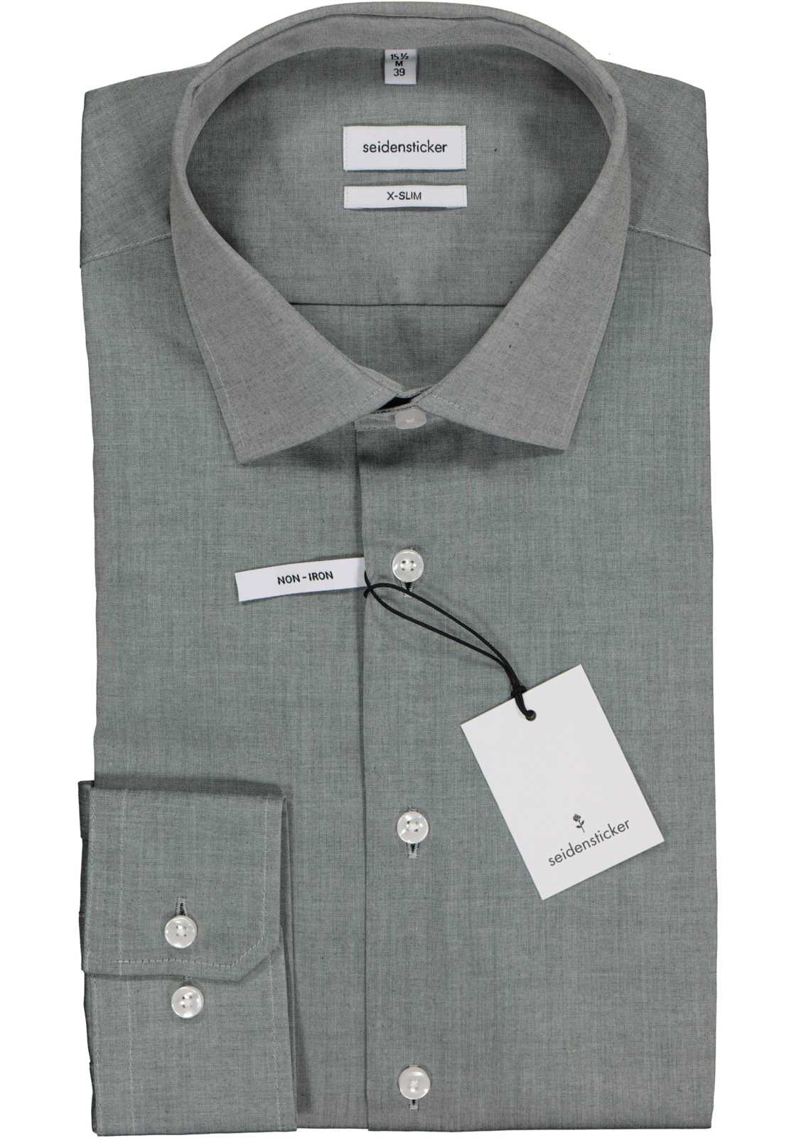 2-4048869313585_seidensticker-overhemd_HR Seidensticker x-slim fit overhemd, grijs