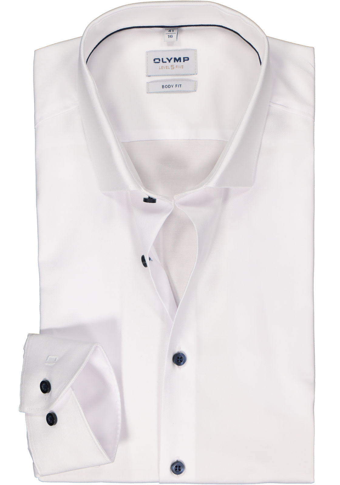 1-4066425518427_olymp-overhemd_HR OLYMP Level 5 body fit overhemd, twill, wit