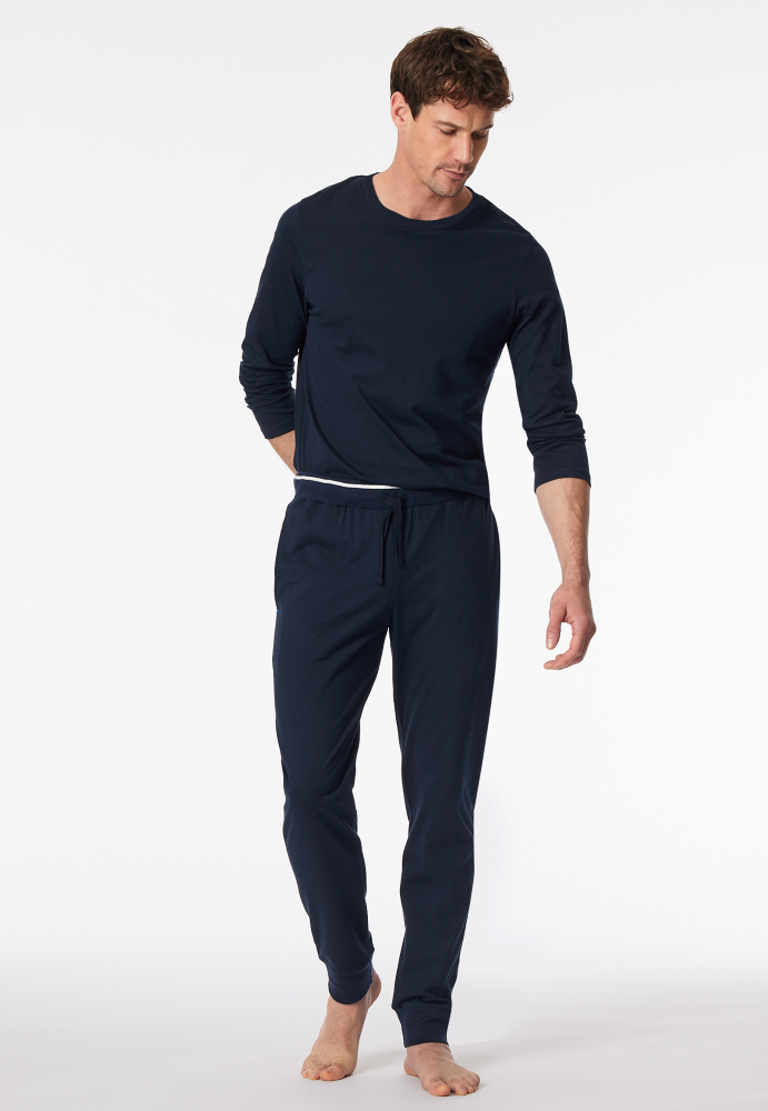 SCHIESSER Mix + Relax Pantalon, heren loungebroek, nachtblauw