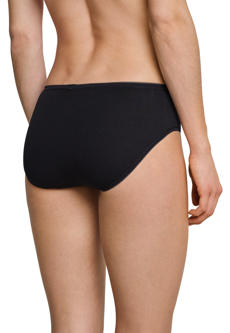 SCHIESSER Cotton Essentials slip (2-pack), dames tai-slip zwart