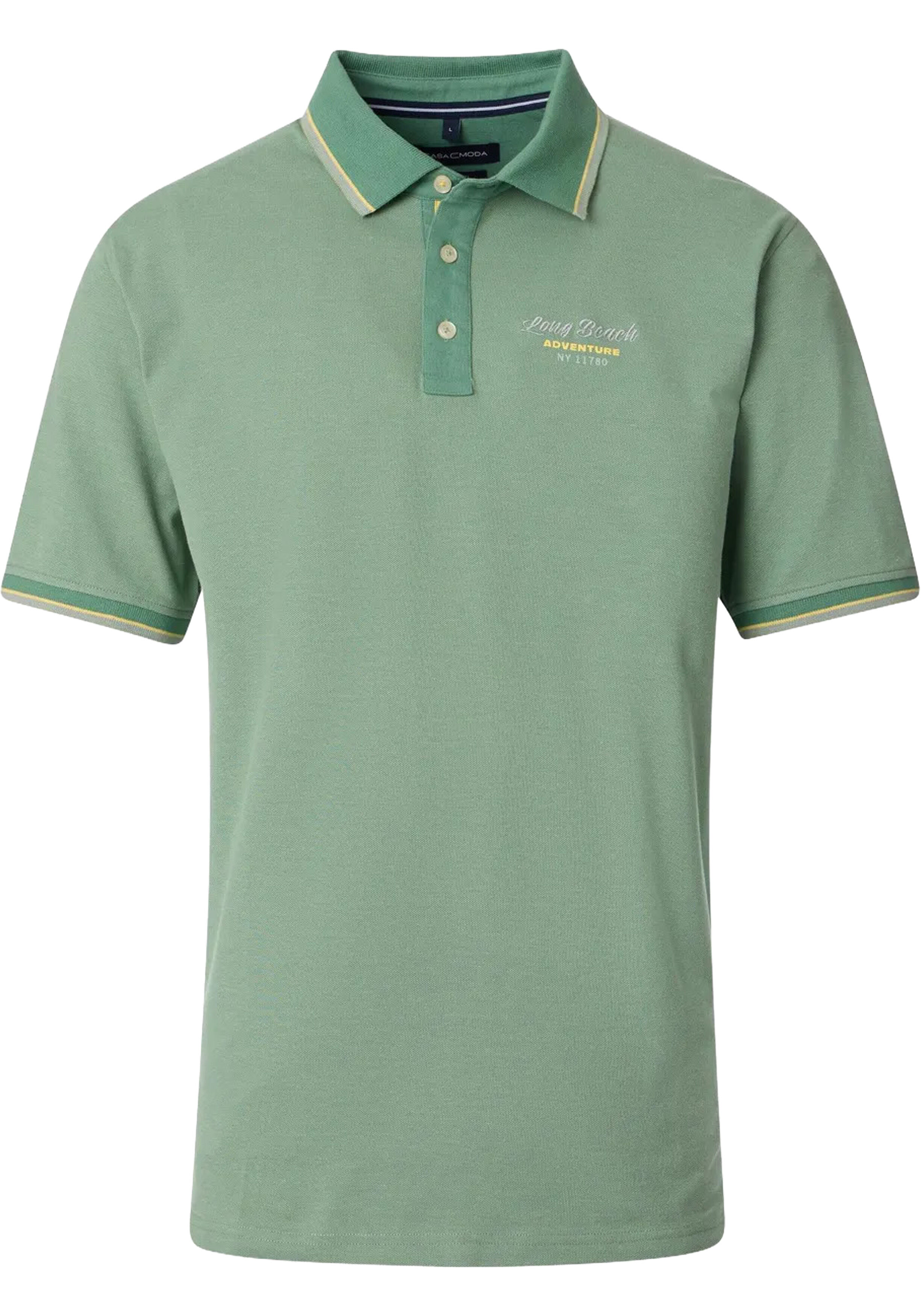 CASA MODA comfort fit heren polo, groen