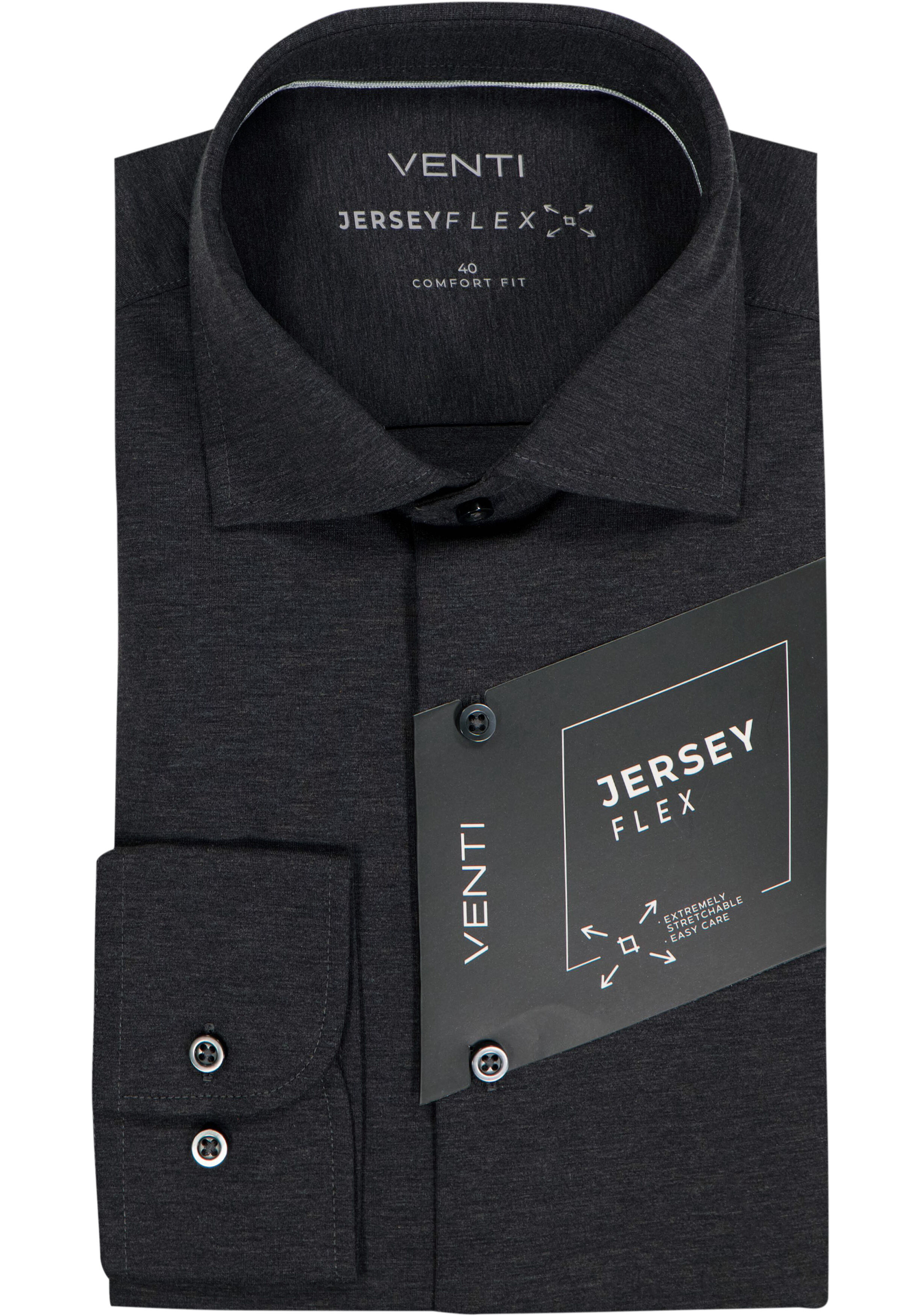 VENTI CASA MODA comfort fit overhemd, jersey, antraciet grijs
