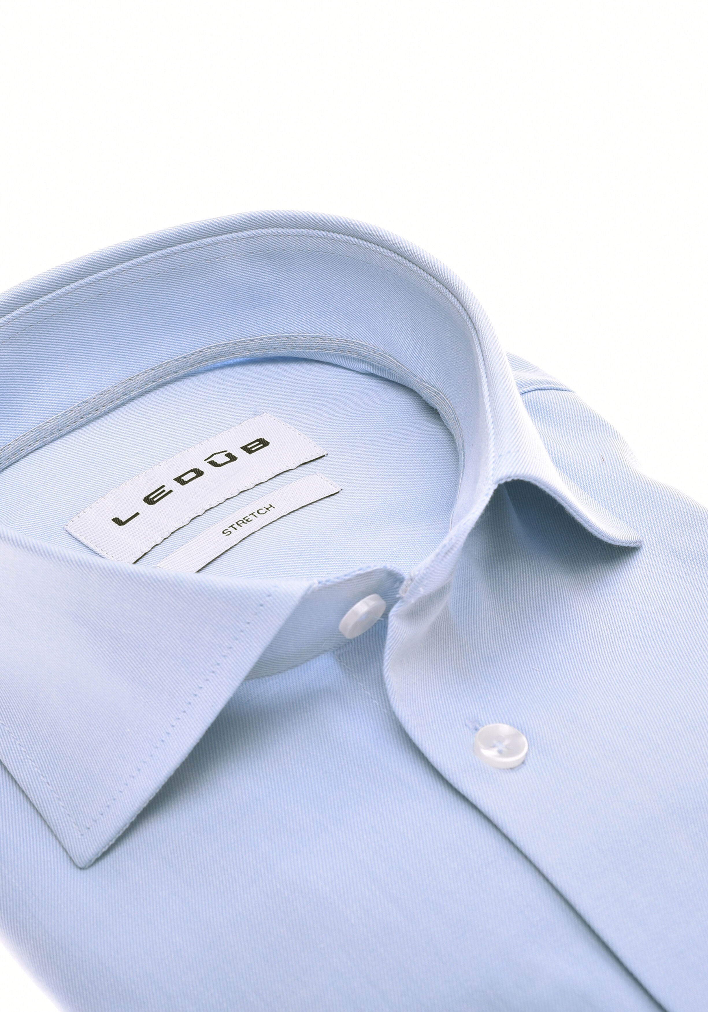 Ledub modern fit overhemd, popeline, lichtblauw