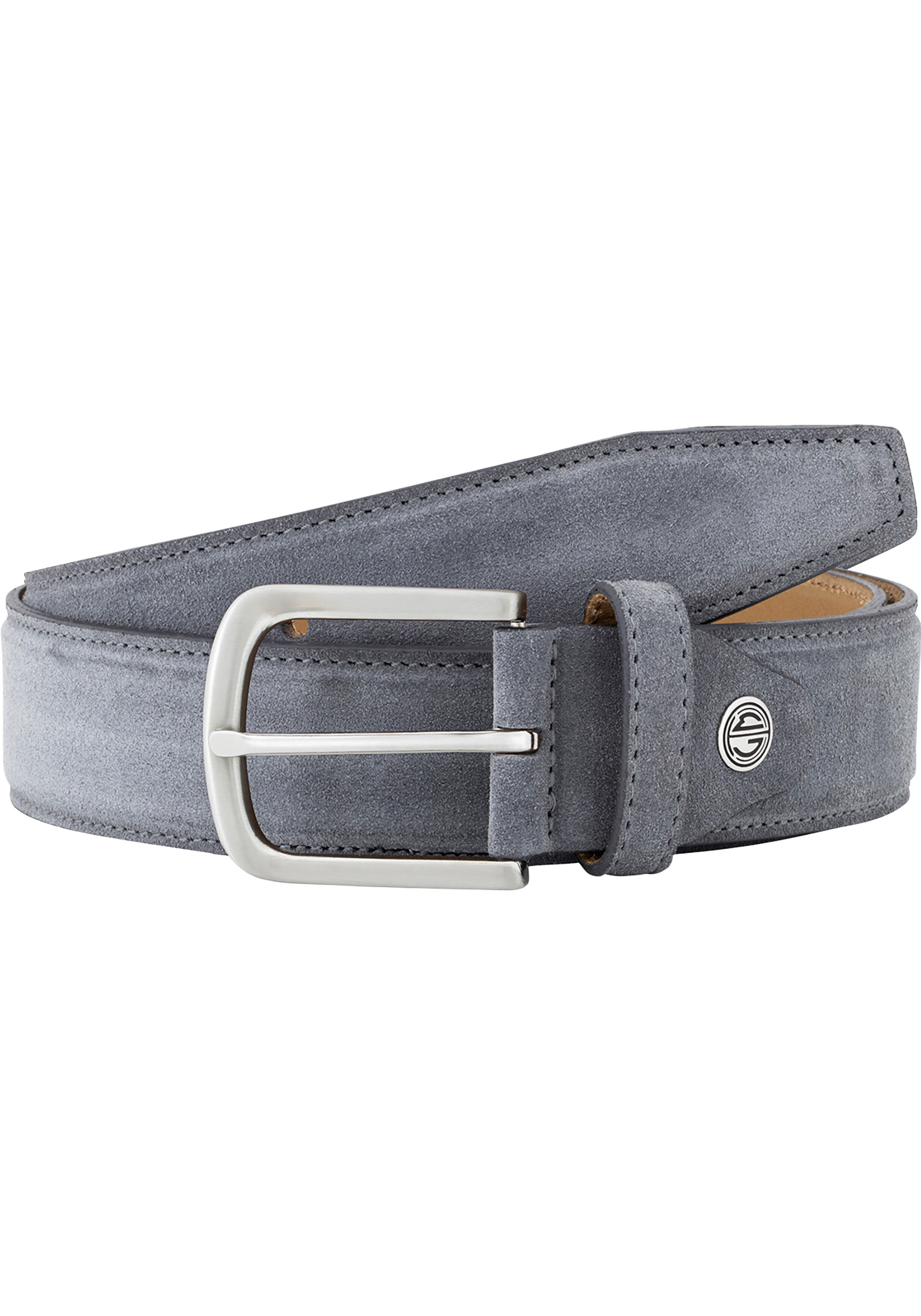 LINDENMANN leren heren riem, grijs