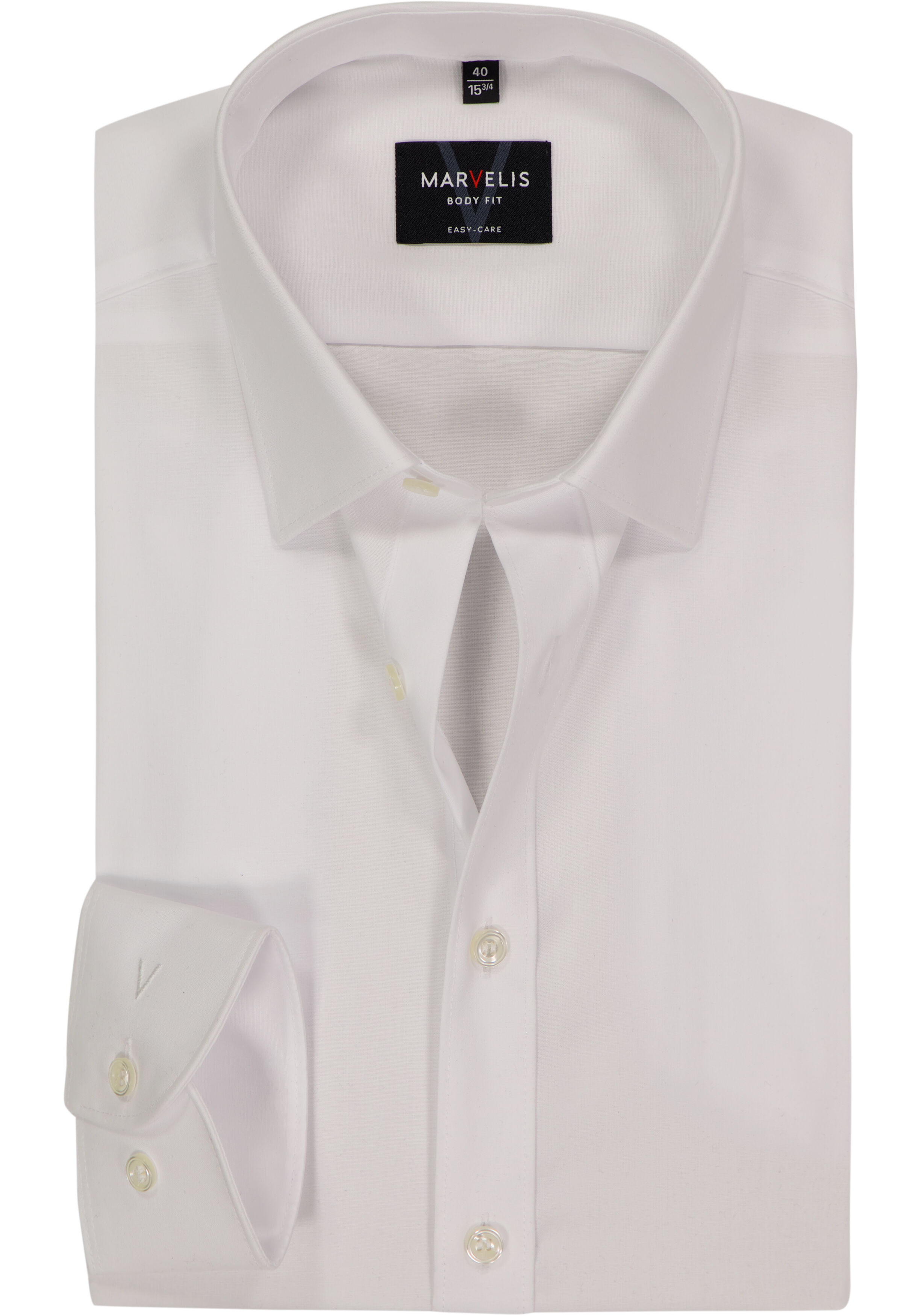 MARVELIS body fit overhemd, popeline, wit