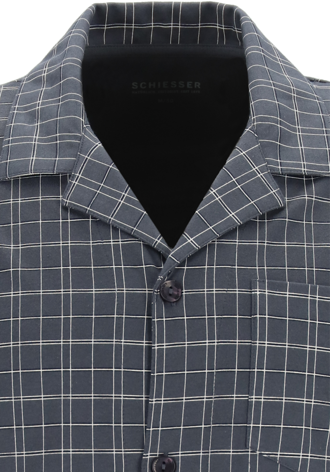 7-4007064784866-schiesser-SCHIESSER_PJ_grijs_159635203_detail_HR SCHIESSER heren pyjama, met knoopjes, grijs geruit
