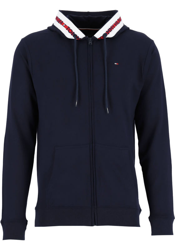Tommy Hilfiger Nature Tech hoodie sweatvest, heren vest met capuchon, middeldik, blauw Tommy Hilfiger Nature Tech hoodie sweatvest, heren vest met capuchon, middeldik, blauw