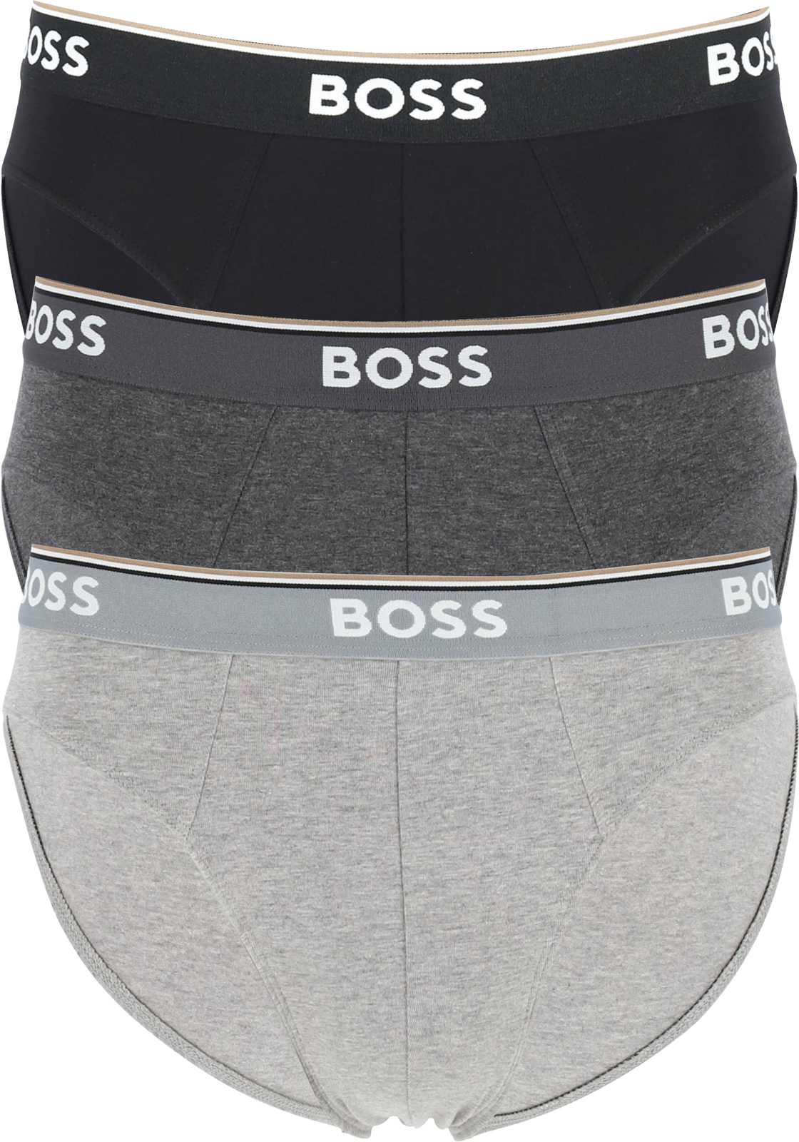 01-4063534486425_HB_Slips_3p_HR HUGO BOSS Power briefs (3-pack), heren slips, grijs, grijs, zwart