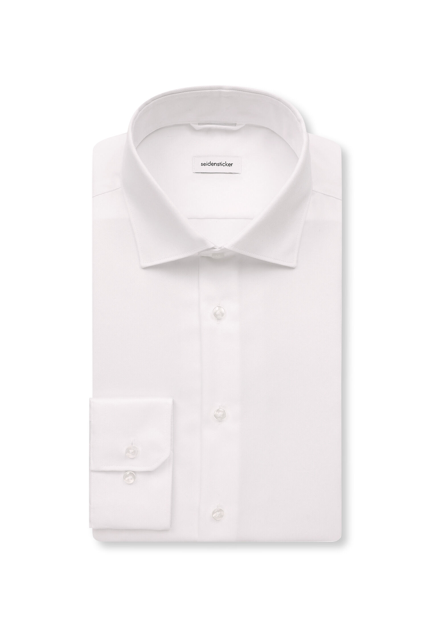 Seidensticker slim fit overhemd, mouwlengte 7, popeline, wit