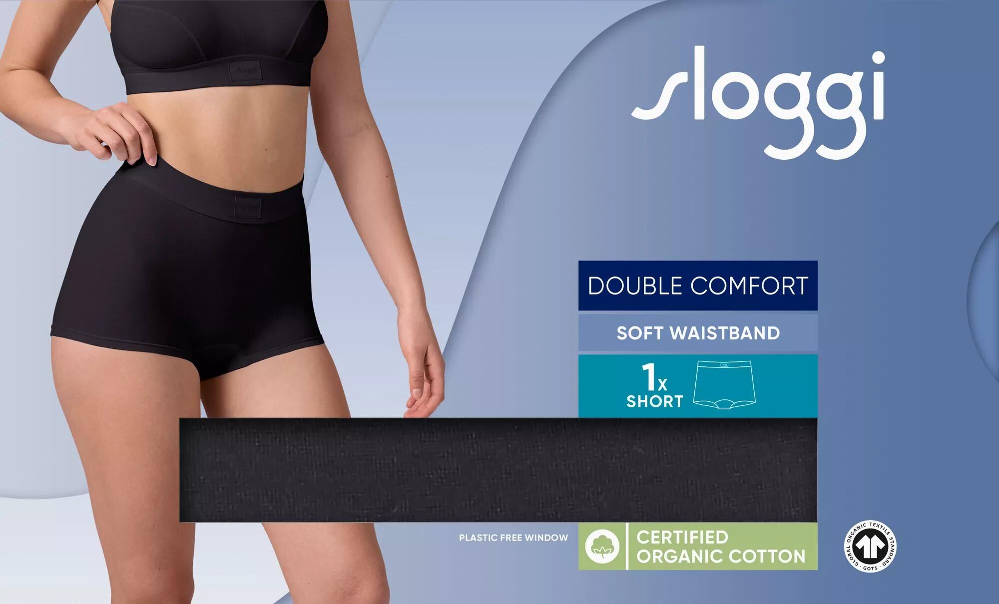 Sloggi Women Double Comfort T Short (1-pack), dames boxer, zwart