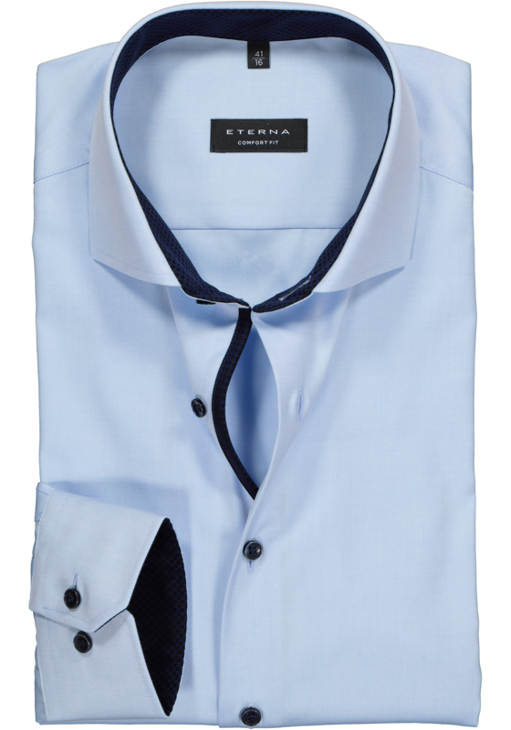 ETERNA comfort fit overhemd, niet doorschijnend twill heren overhemd, lichtblauw (blauw contrast) ETERNA comfort fit overhemd, niet doorschijnend twill heren overhemd, lichtblauw (blauw contrast)