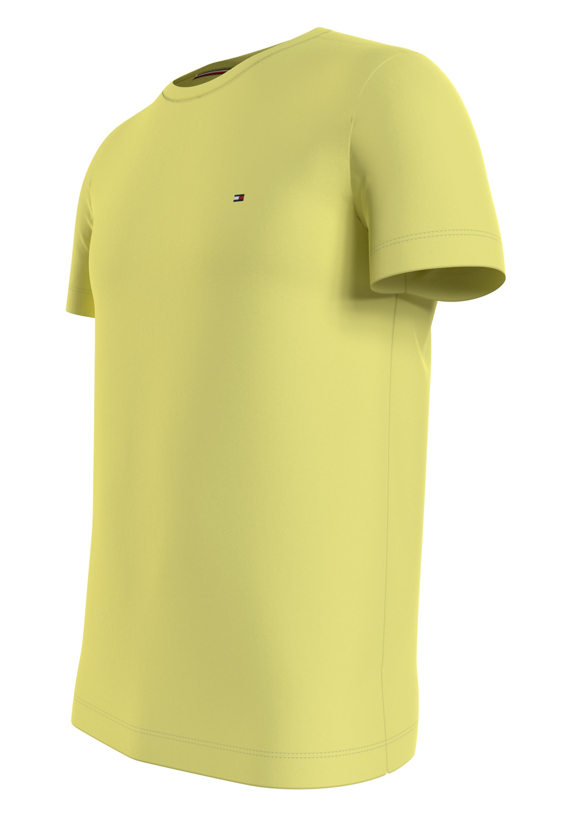 image_4_MW0MW10800ZIN_D_C4101wid2000amphei2000ampop_usm1710 Tommy Hilfiger Stretch Slim Fit Tee, heren T-shirt korte mouw O-hals, lichgeel