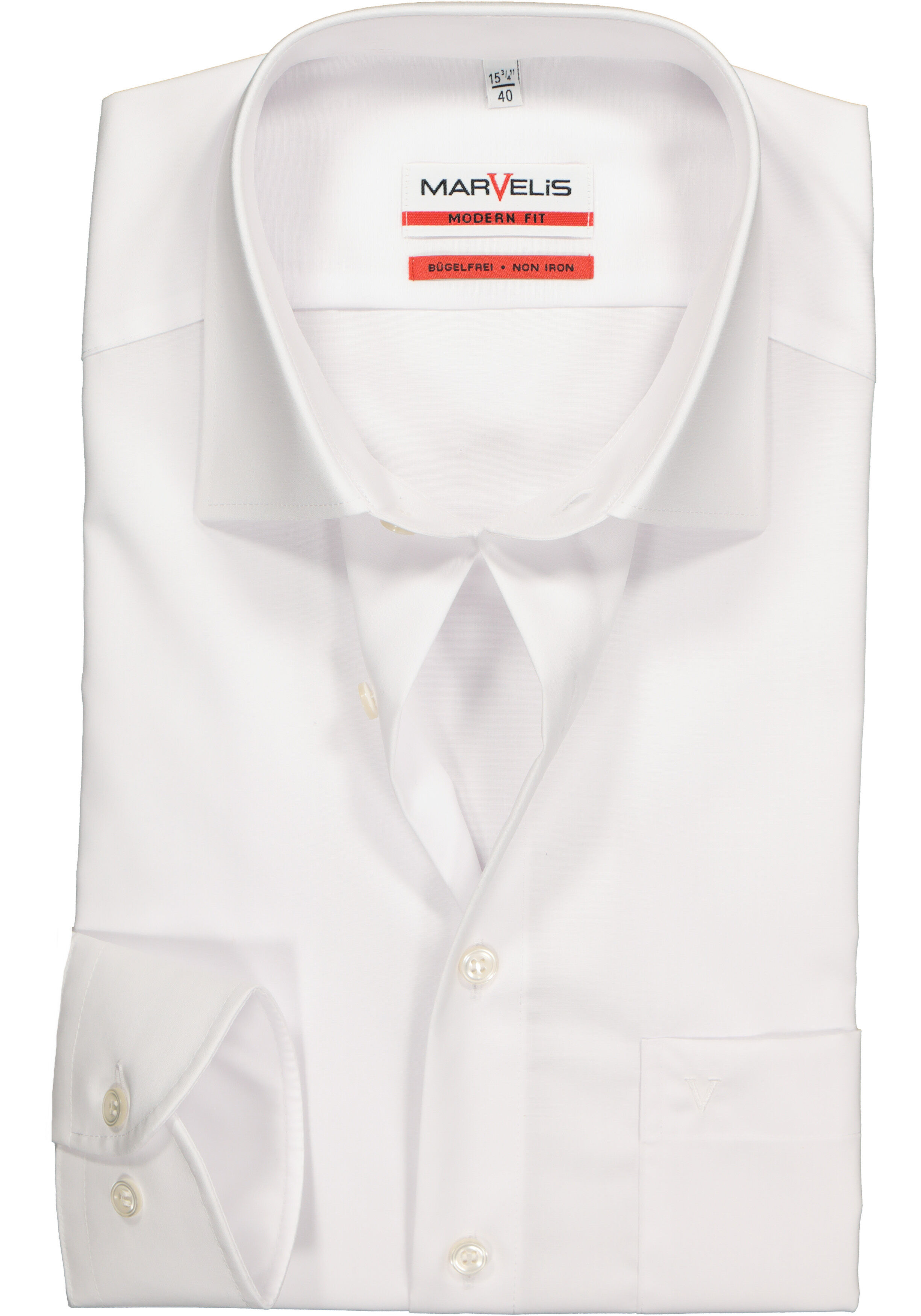 MARVELIS modern fit overhemd, mouwlengte 7, wit