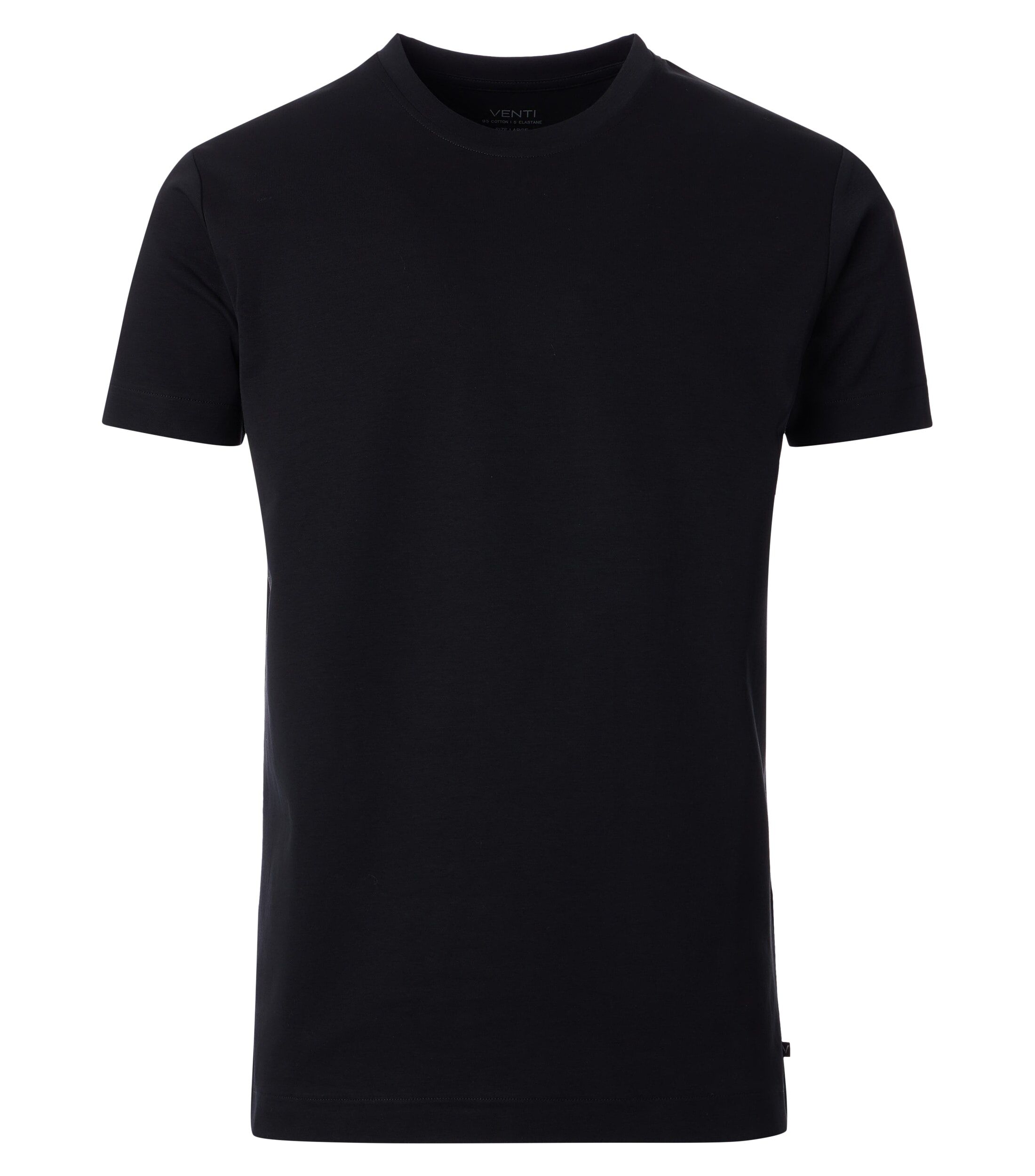VENTI modern heren T-shirt, zwart