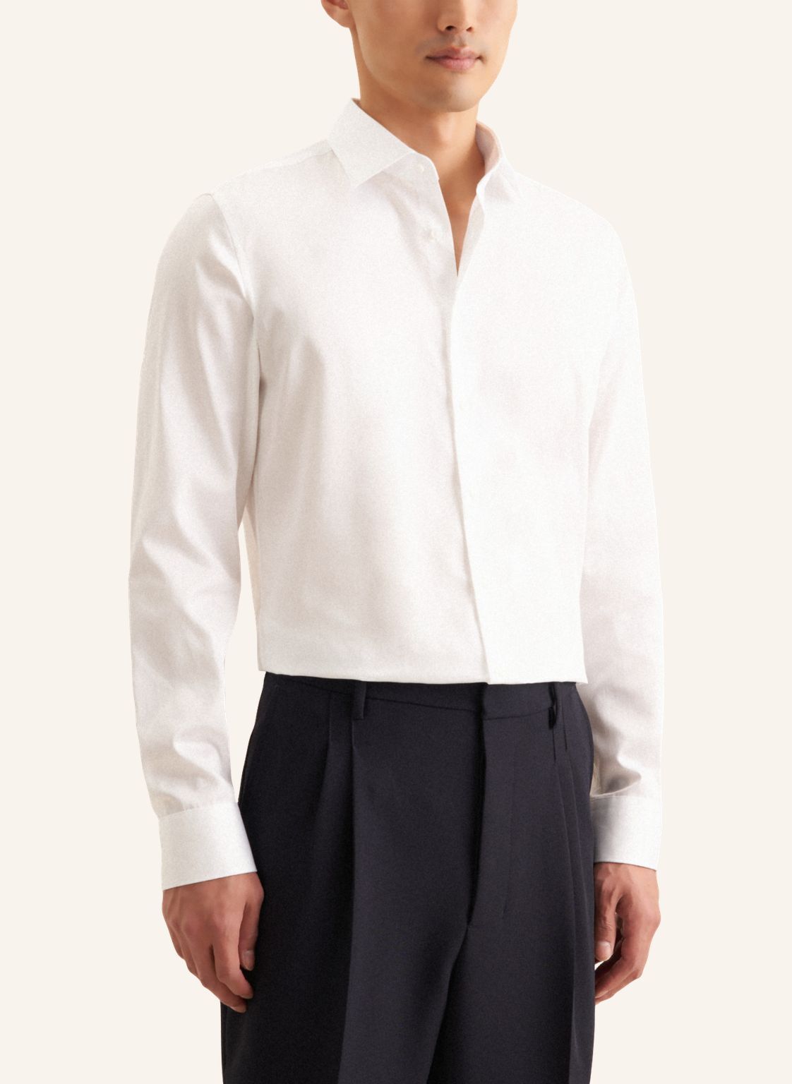 Seidensticker slim fit overhemd, popeline, wit