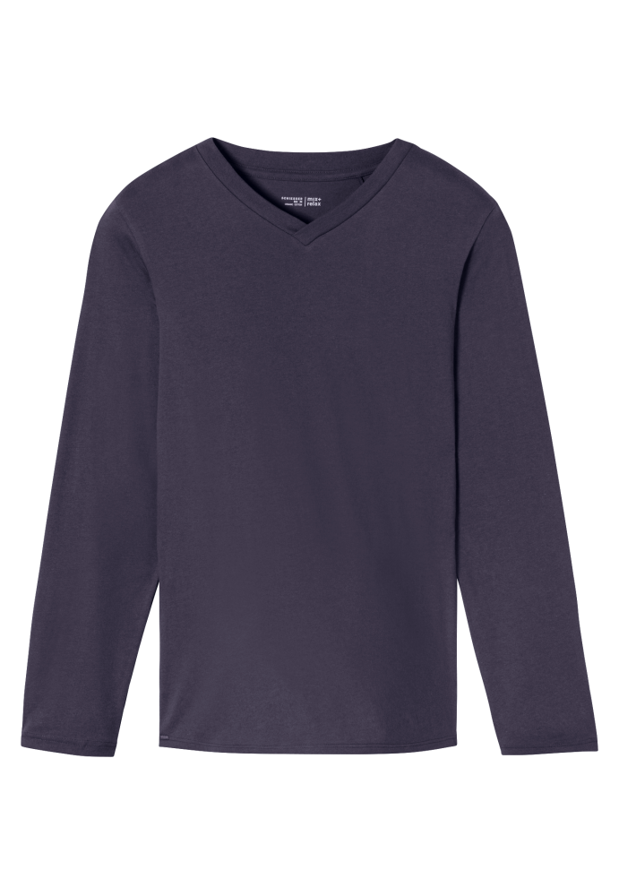 SCHIESSER Mix + Relax Shirt 1/1 arm, heren T-shirt lange mouw, grafiet