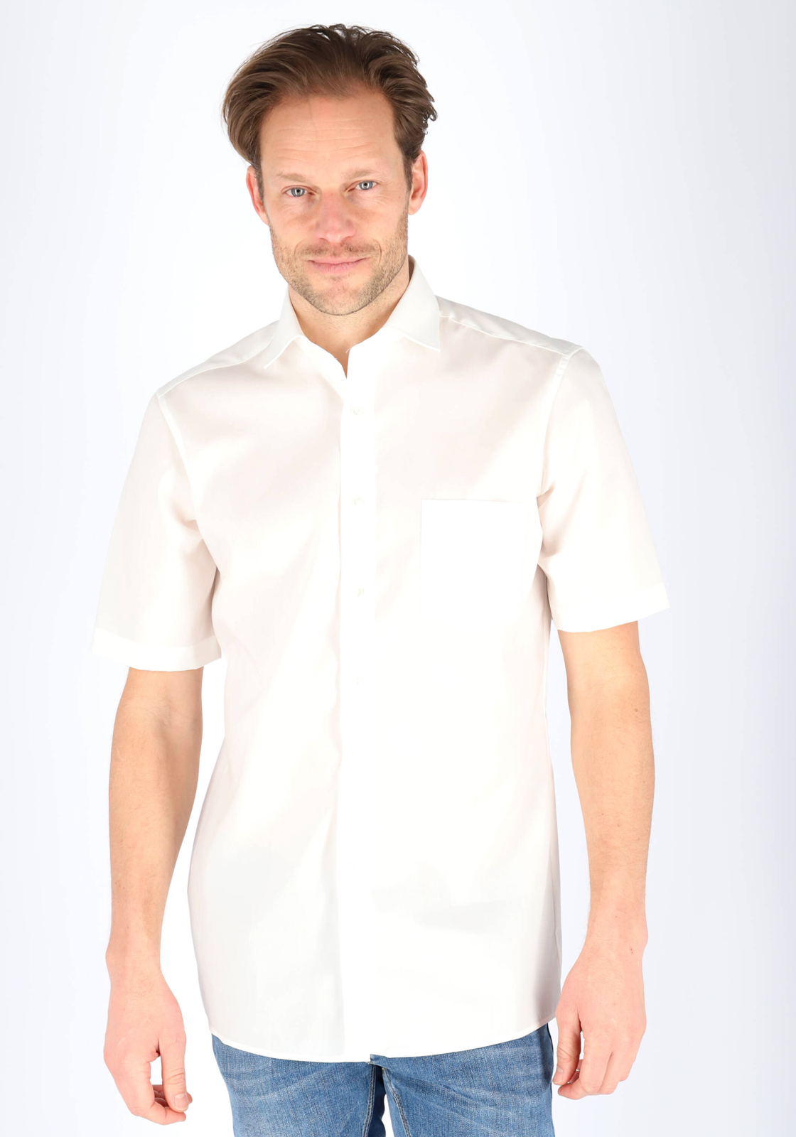 3-4060031448758-modellenfotos-casamoda-tm_feb_2028_HR CASA MODA modern fit overhemd, korte mouw, beige / off-white